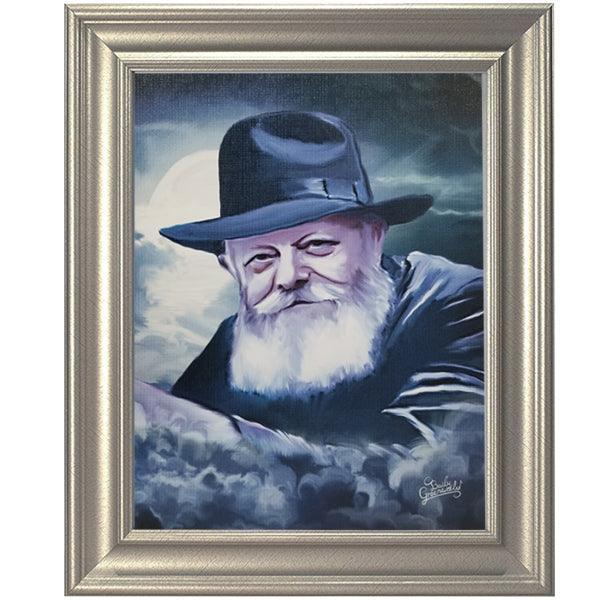 Chabad Lubavitch Rebbe Painting on Canvas- Light in the Dark Portrait Large
