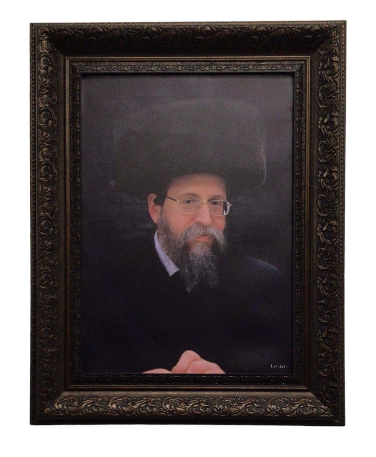 Framed Canvas of the Boyaner Rebbe, Size 17x21, Brown