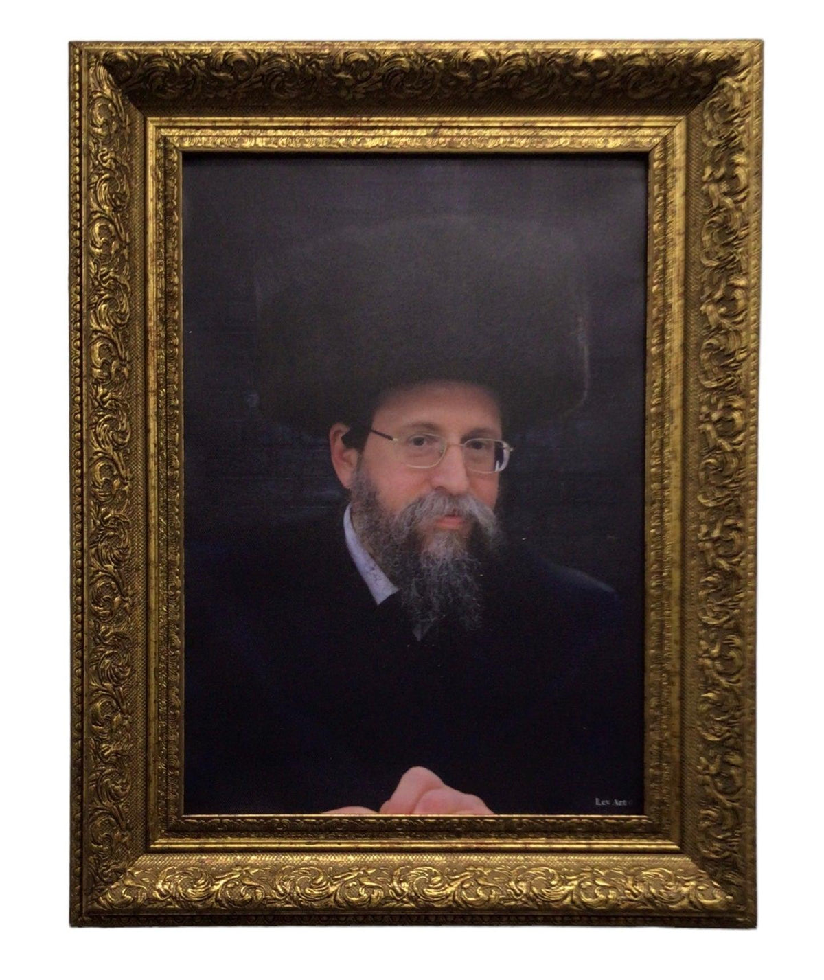 Framed Canvas of the Boyaner Rebbe, Size 17x21, Gold