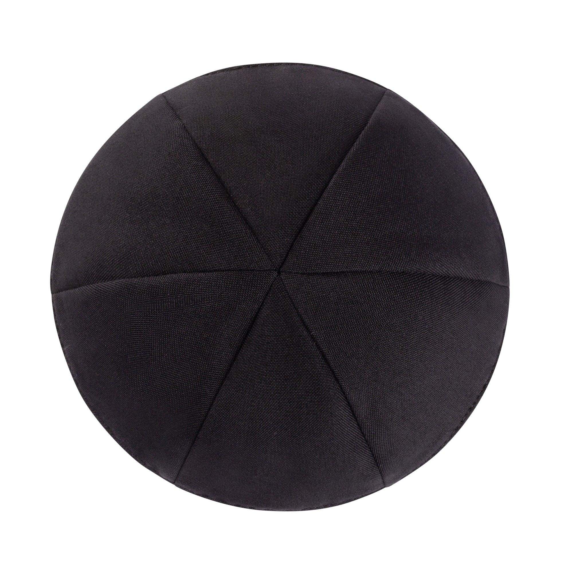 IKIPPAH 6 PART BLACK TERYLENE YARMULKE