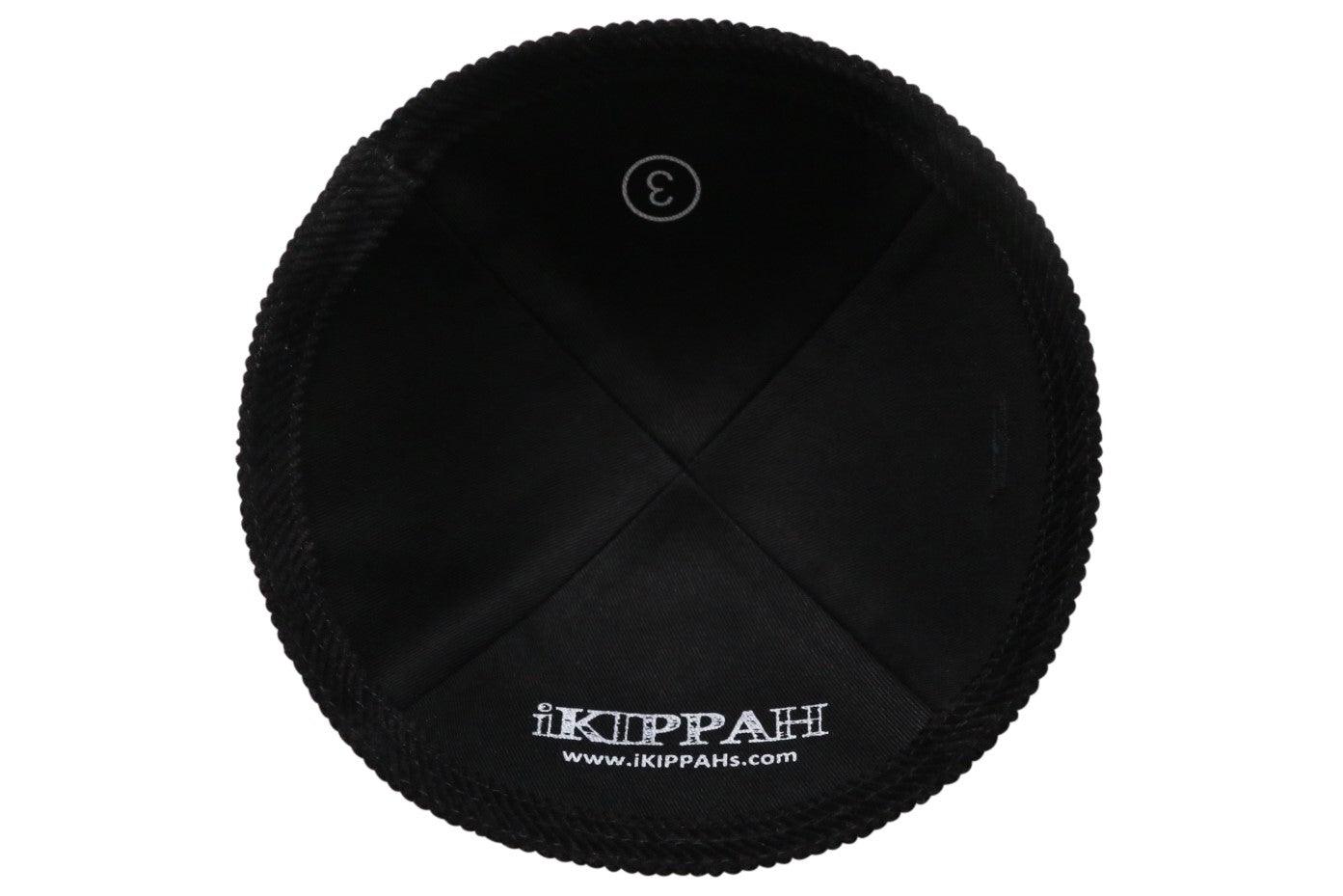 IKIPPAH BLACK CORDUROY YARMULKE