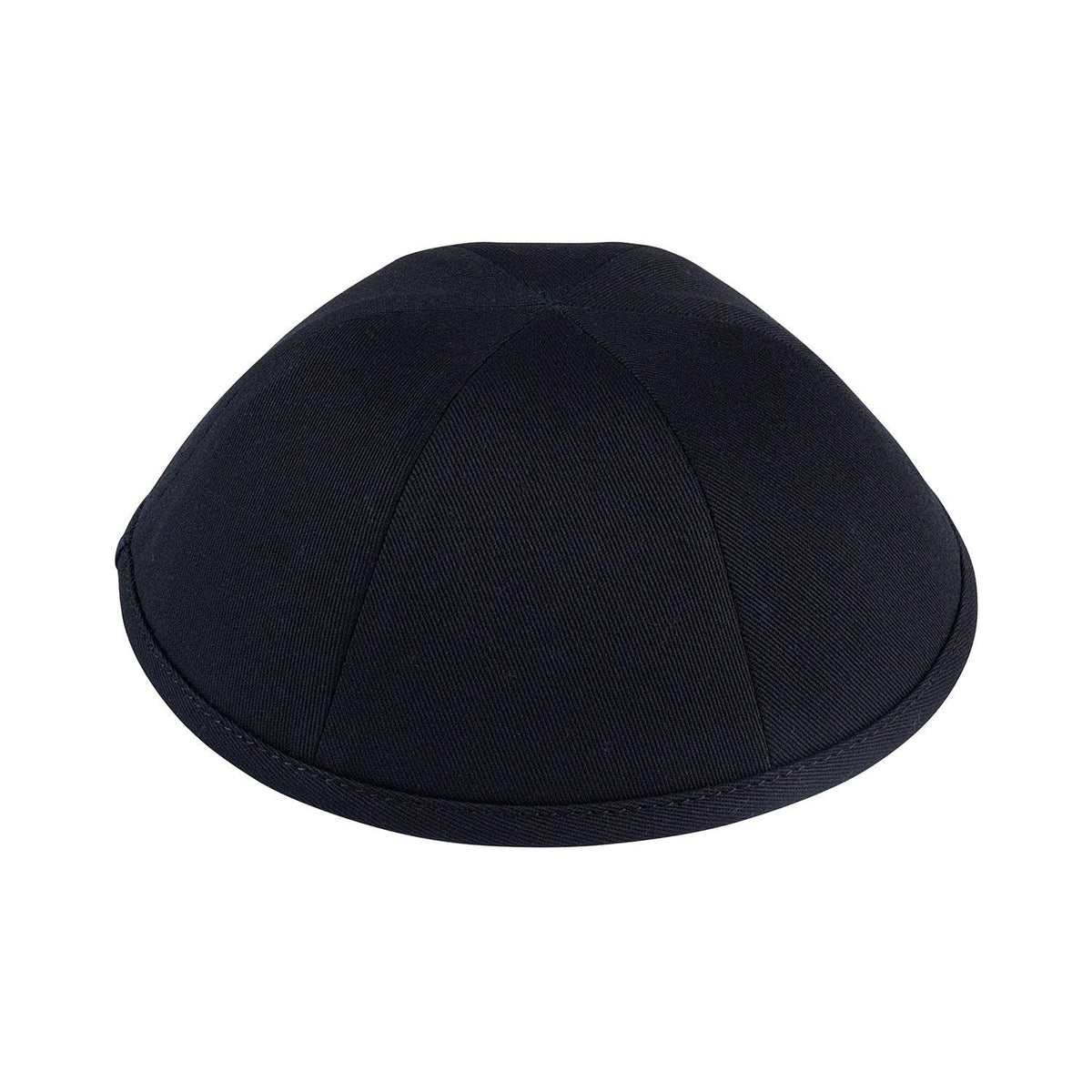 IKIPPAH BLACK COTTON - 6 PANEL YARMULKE