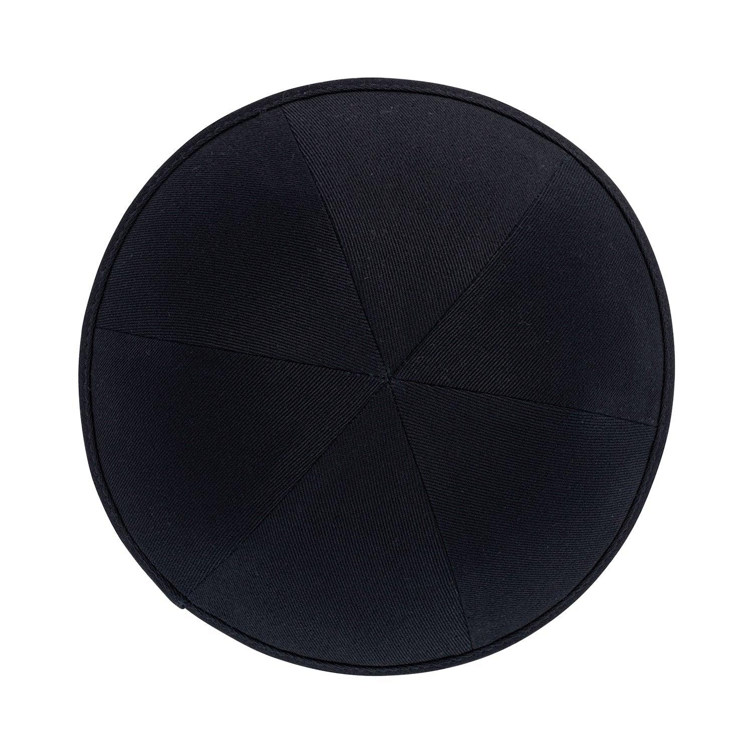 IKIPPAH BLACK COTTON - 6 PANEL YARMULKE