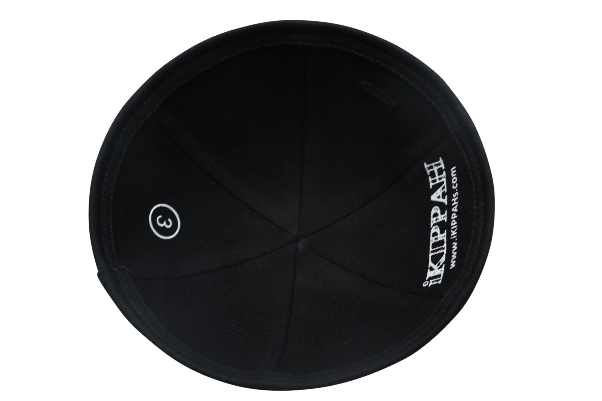 IKIPPAH BLACK COTTON - 6 PANEL YARMULKE