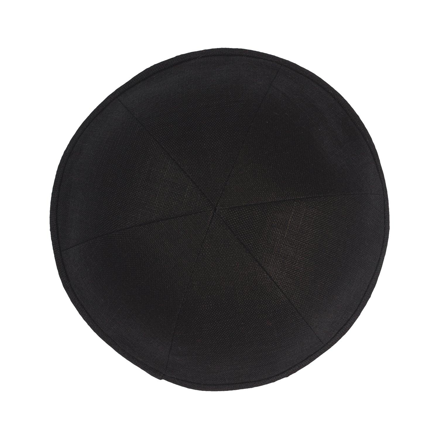 IKIPPAH BLACK LINEN - 6 PANEL YARMULKE