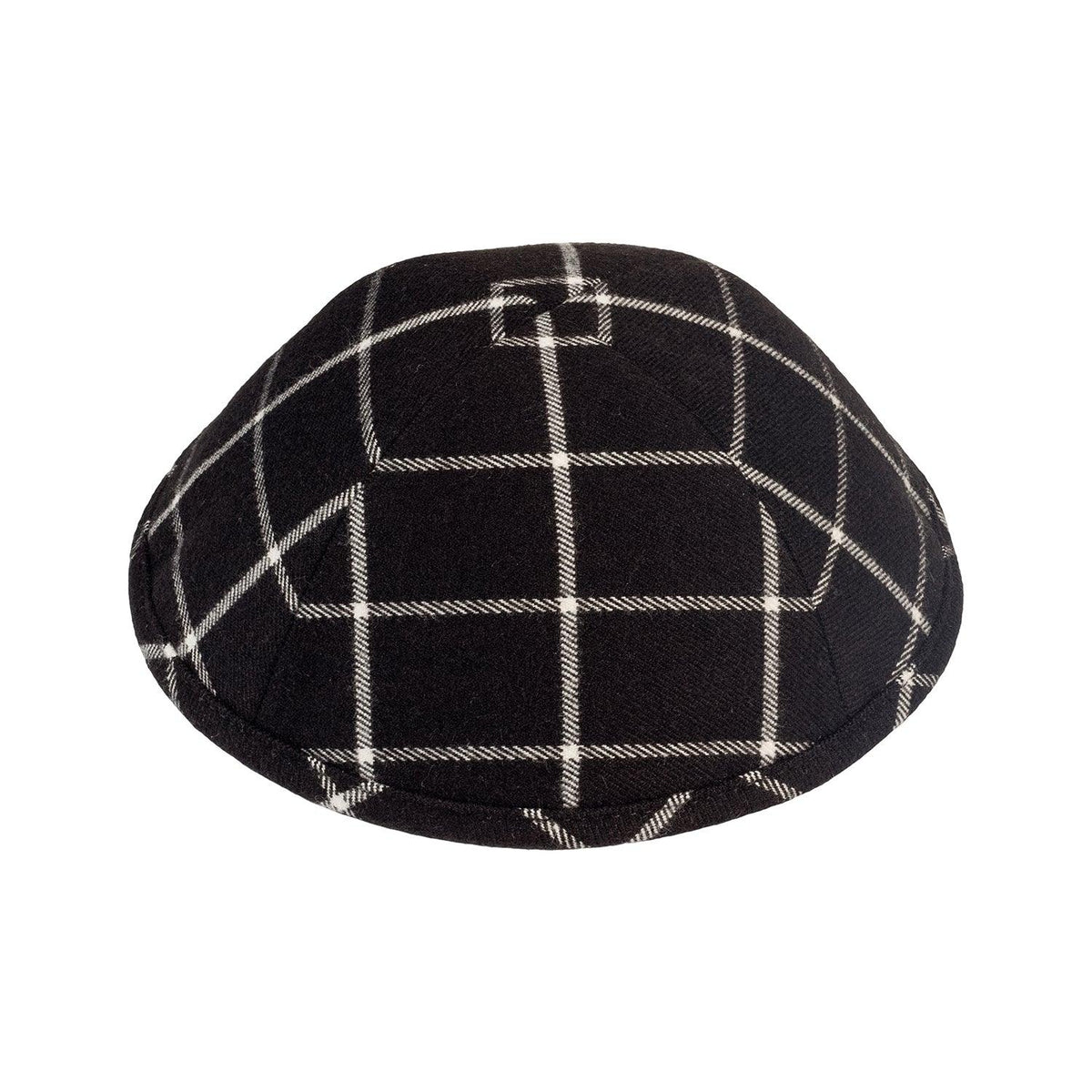 IKIPPAH BLACK PLAID YARMULKE