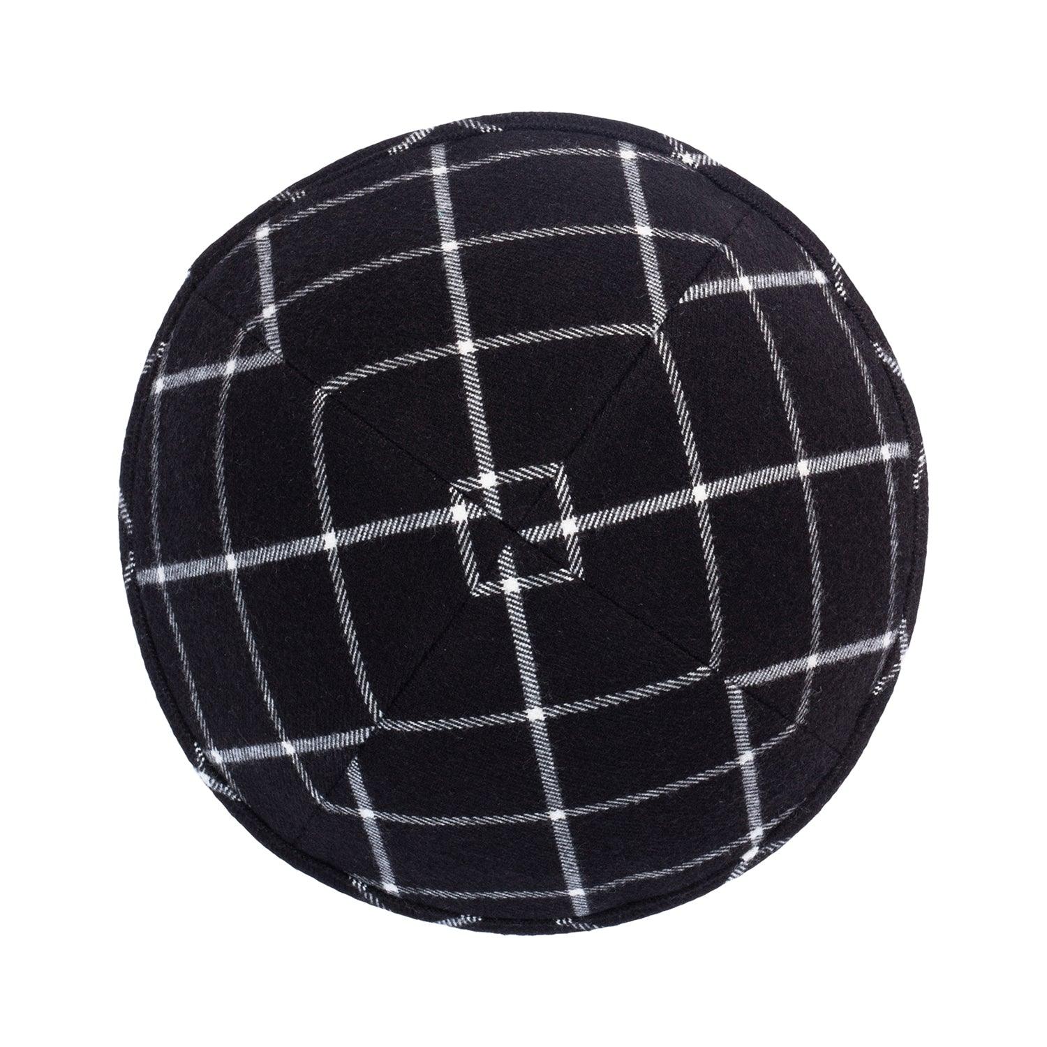 IKIPPAH BLACK PLAID YARMULKE