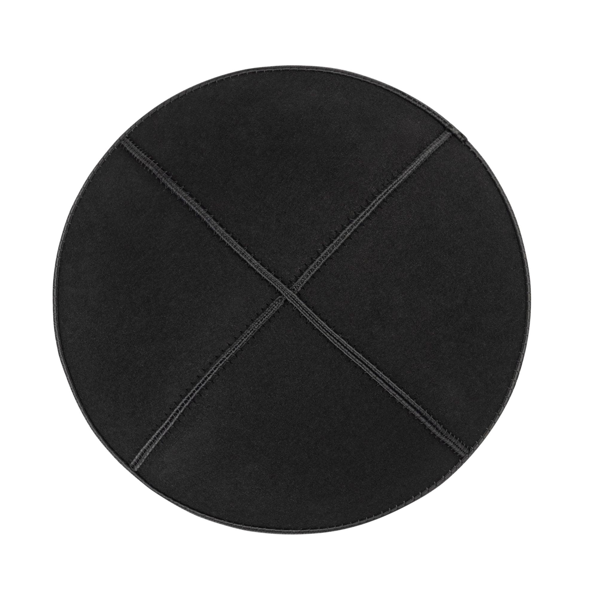 IKIPPAH BLACK SUEDE LEATHER YARMULKE