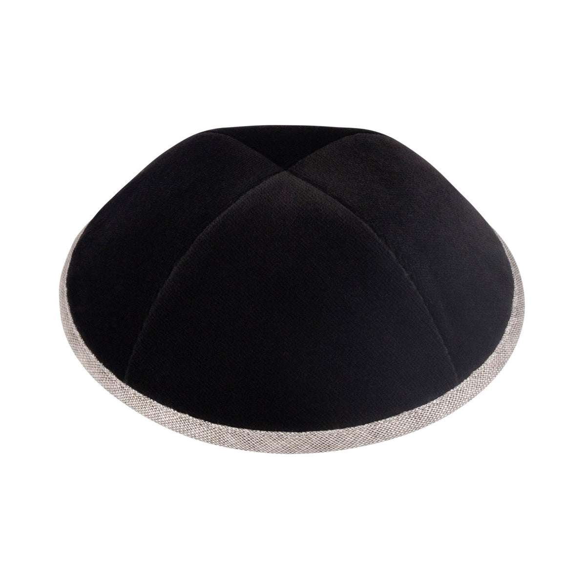 IKIPPAH BLACK VELVET W/ COFFEE RIM YARMULKE