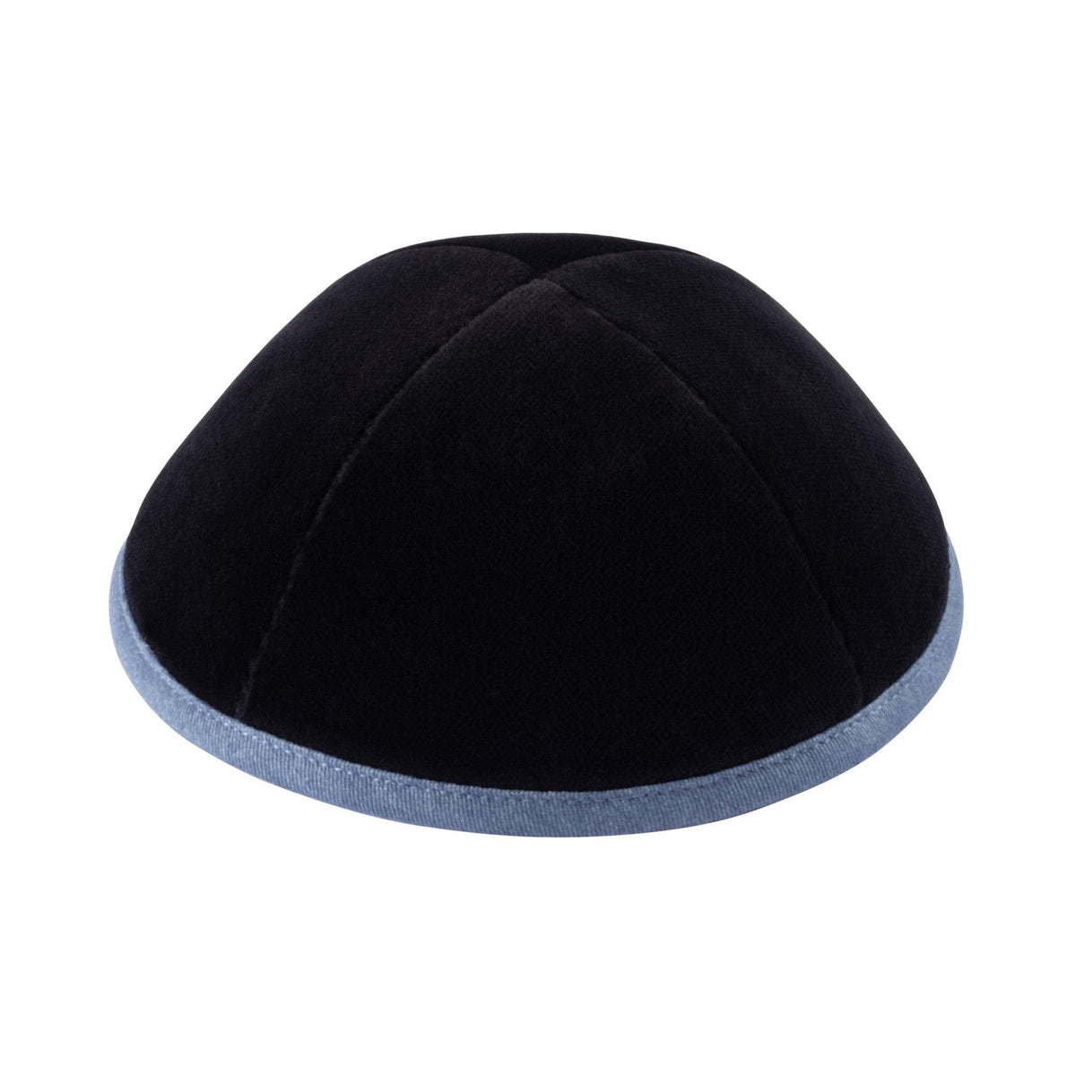 IKIPPAH BLACK VELVET W/ DENIM RIM YARMULKE