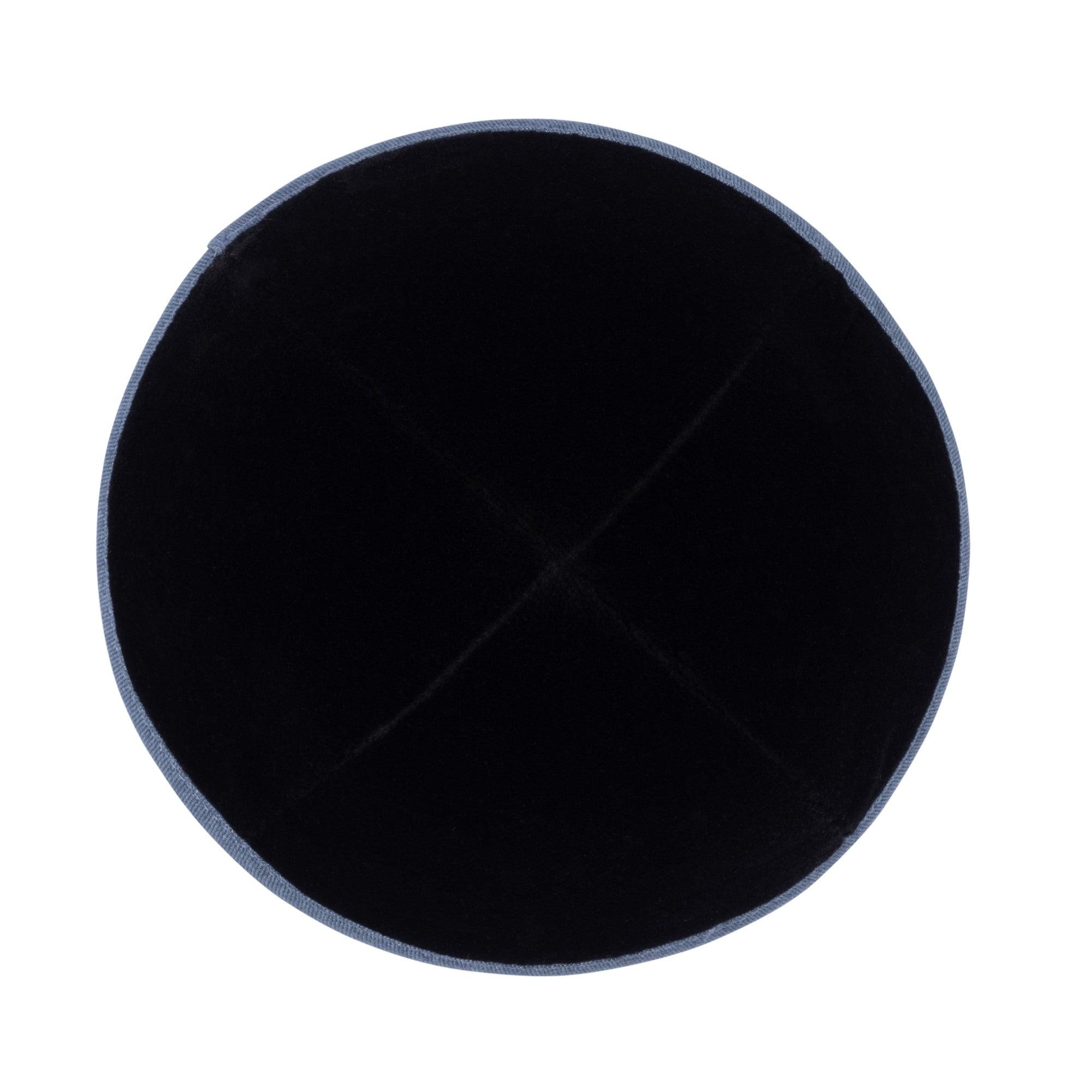 IKIPPAH BLACK VELVET W/ DENIM RIM YARMULKE