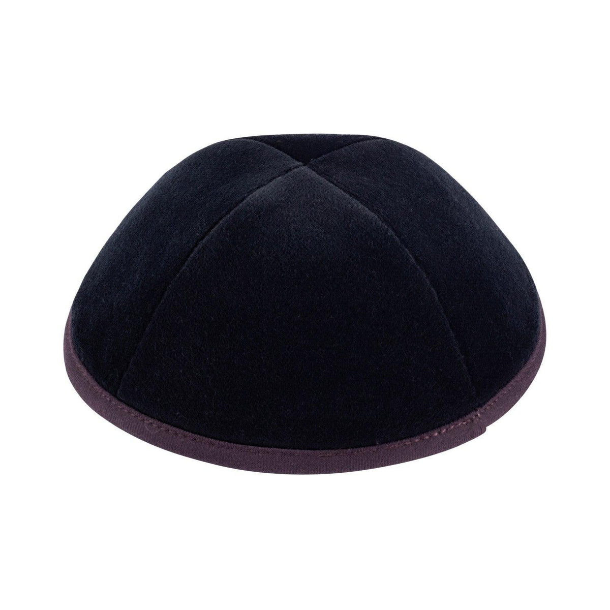 IKIPPAH BLACK VELVET W/ EGGPLANT RIM YARMULKE