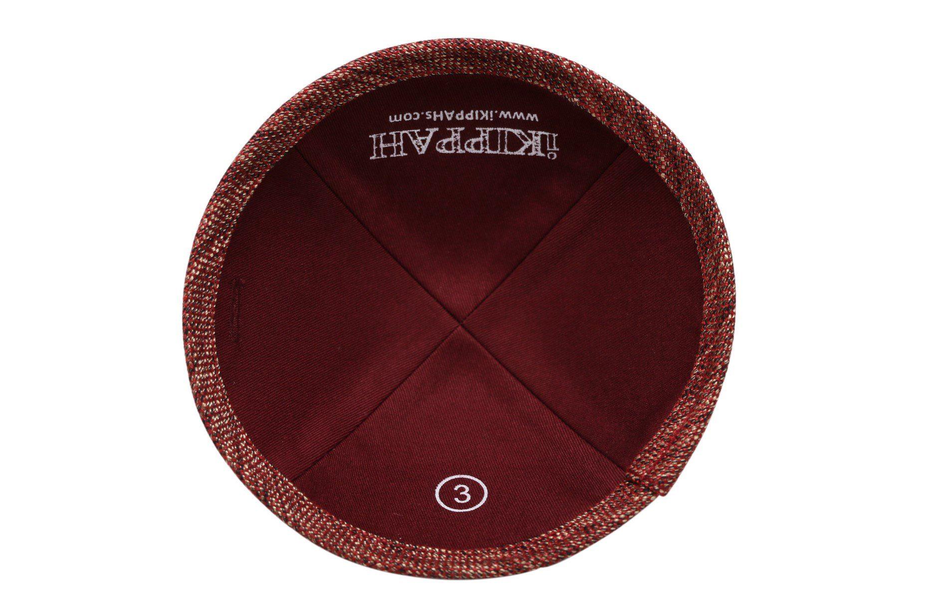 IKIPPAH BURGUNDY METALLIC YARMULKE