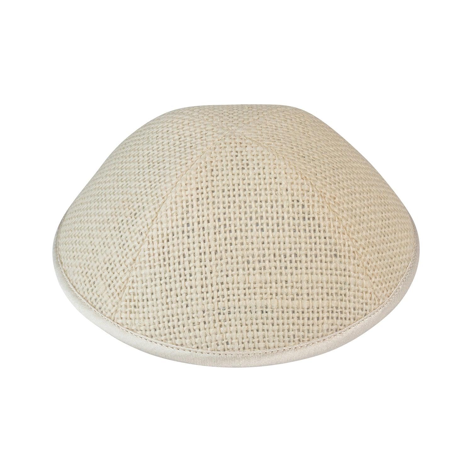 IKIPPAH CREAM BURLAP YARMULKE