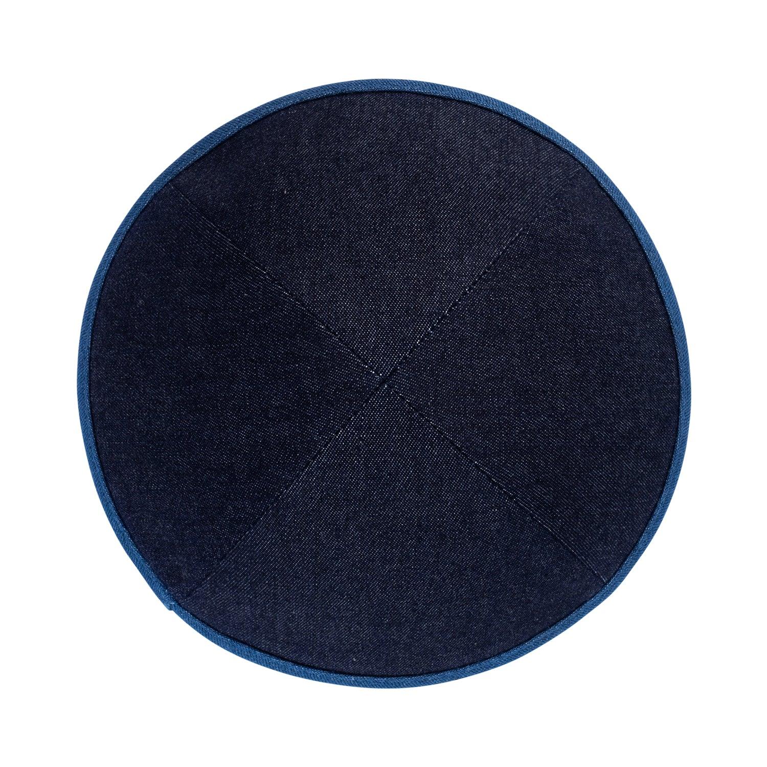 IKIPPAH DENIM W/ LIGHT BLUE DENIM RIM YARMULKE