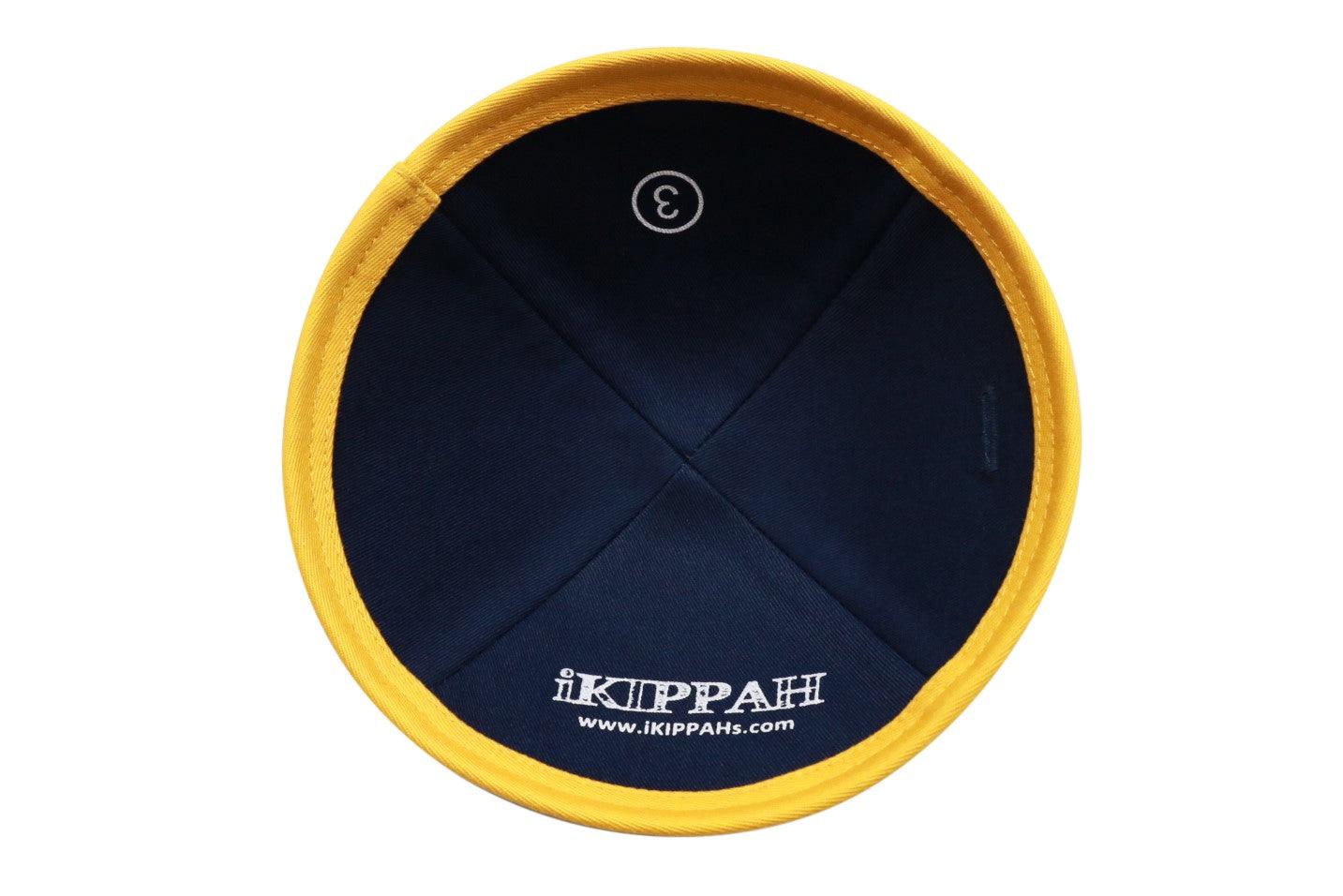 IKIPPAH DENIM W/ MUSTARD RIM YARMULKE