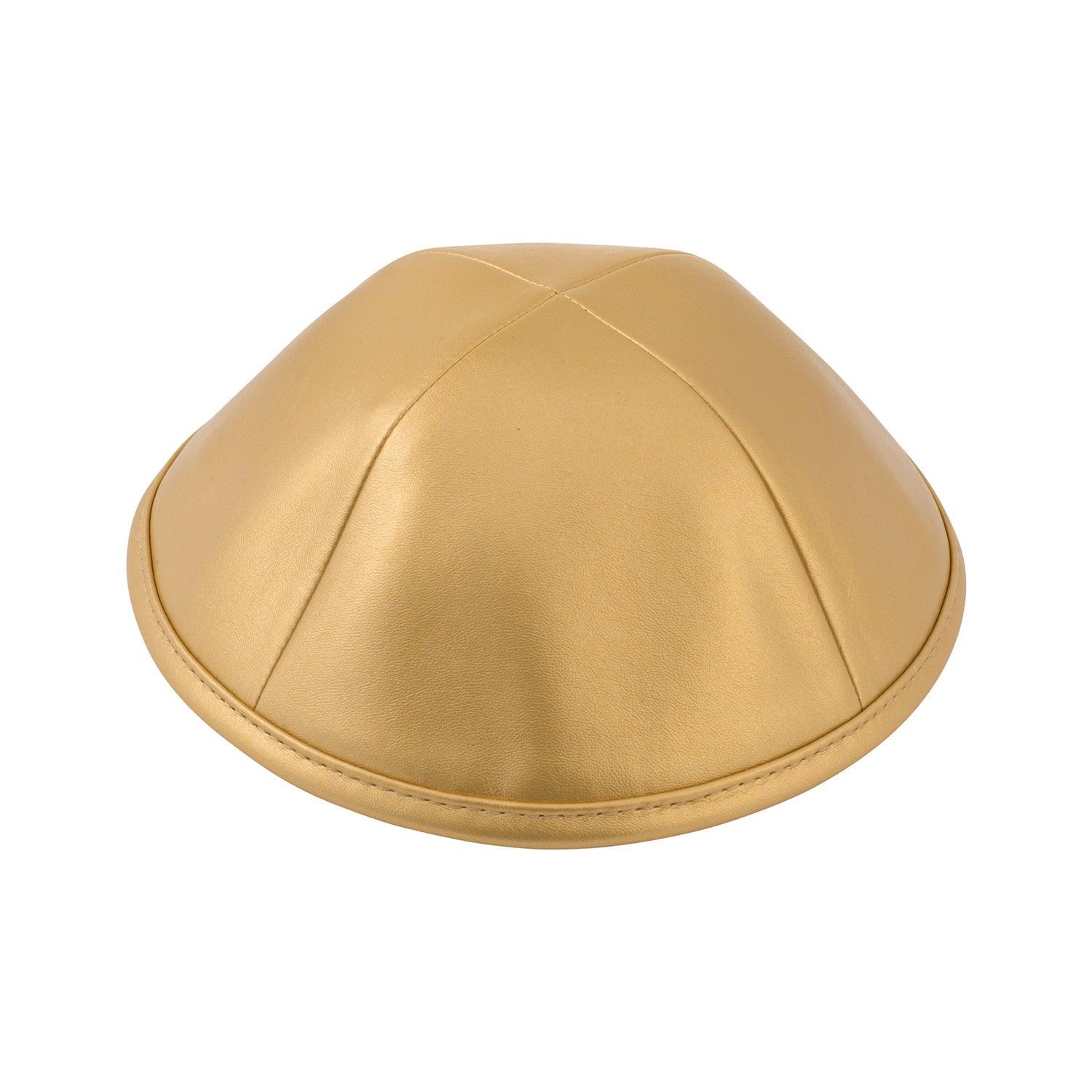 IKIPPAH GOLD LEATHER YARMULKE