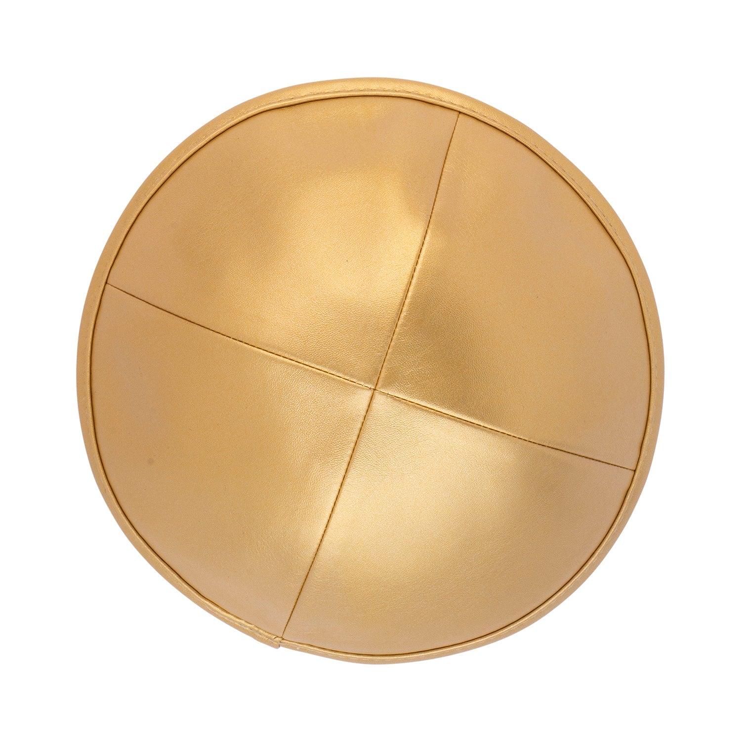 IKIPPAH GOLD LEATHER YARMULKE