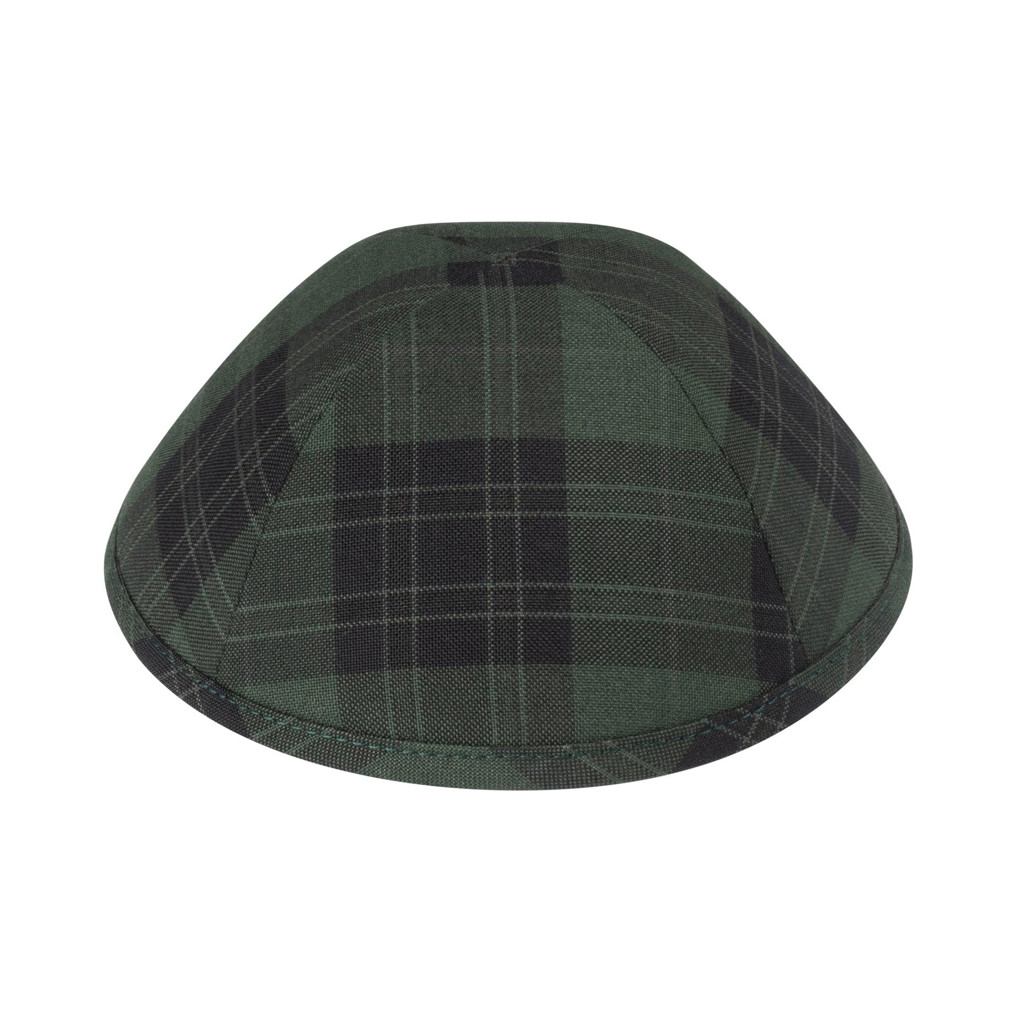 IKIPPAH GREEN & BLACK PLAID YARMULKE