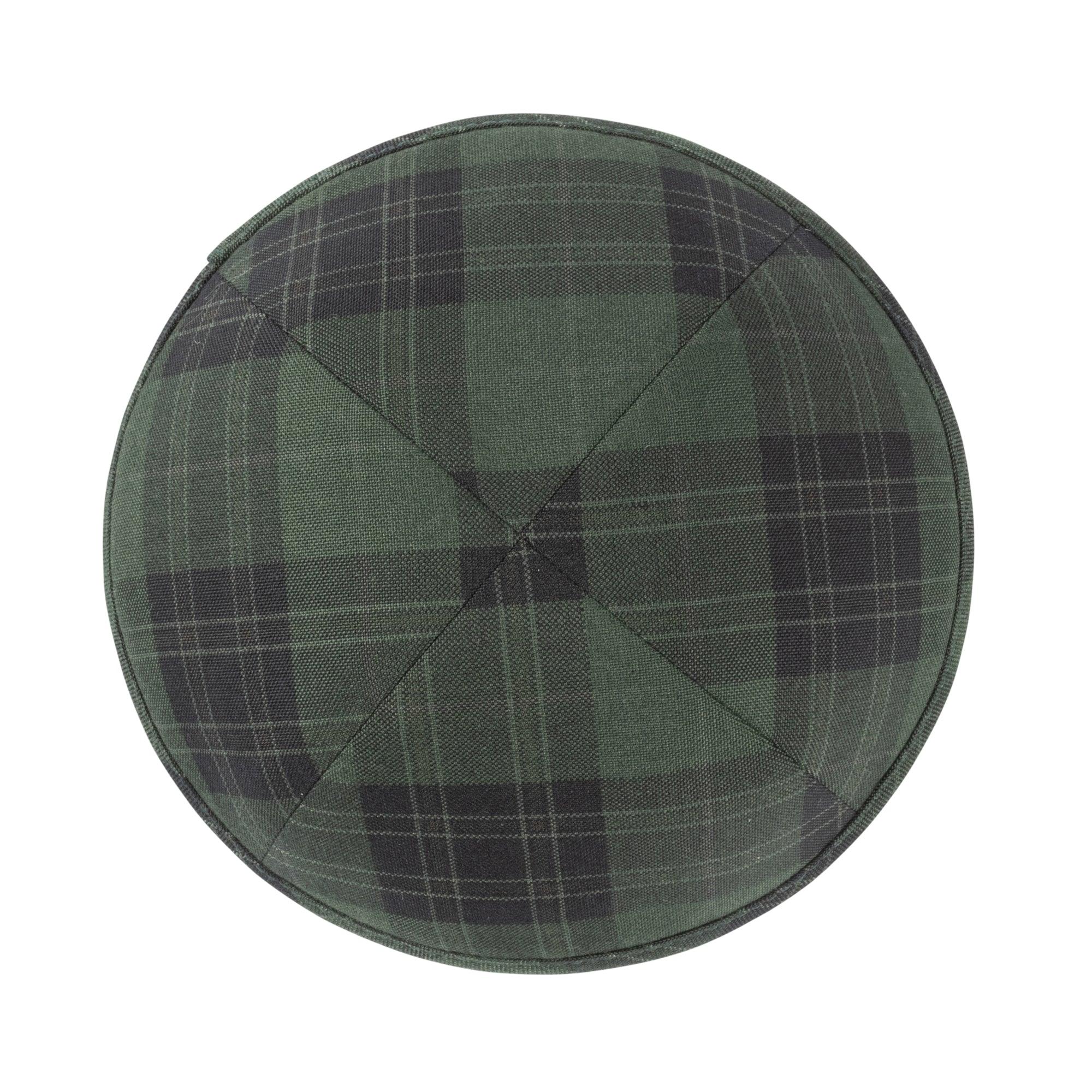 IKIPPAH GREEN & BLACK PLAID YARMULKE