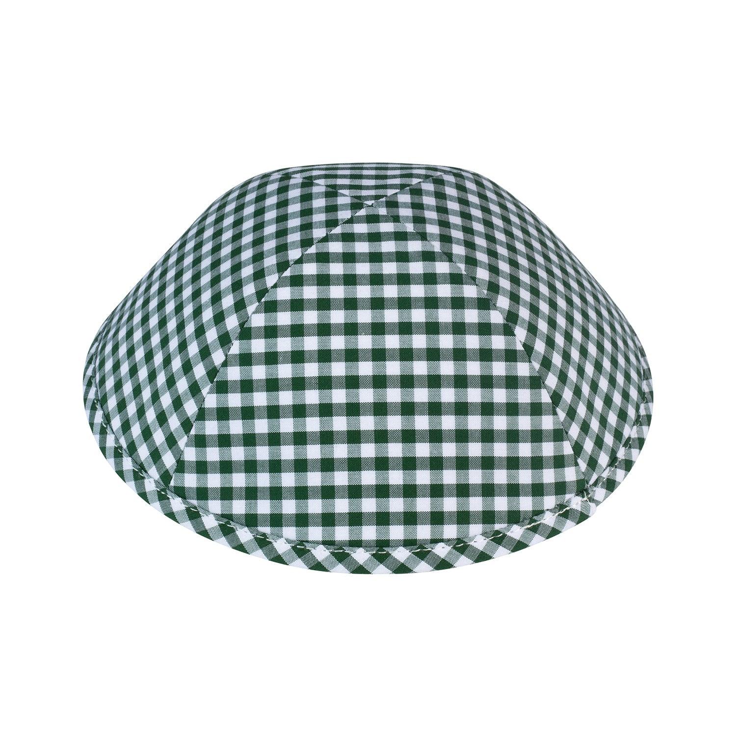 IKIPPAH GREEN GINGHAM YARMULKE