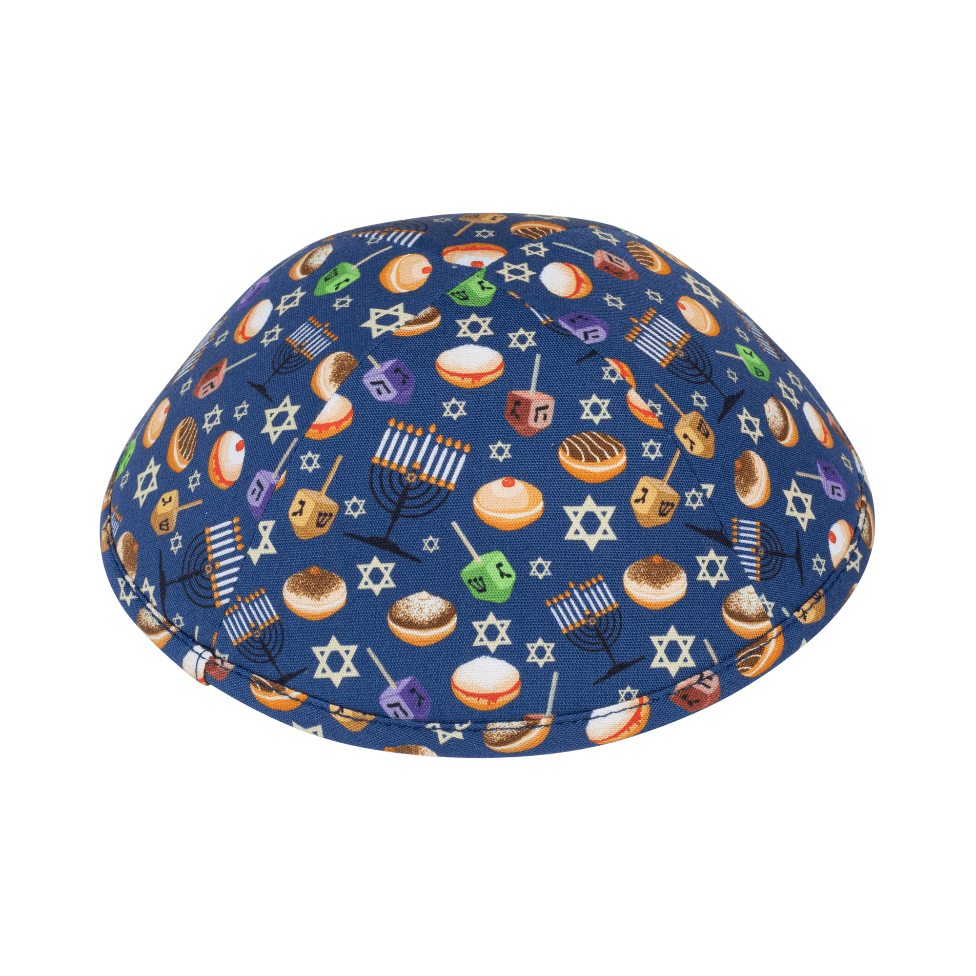IKIPPAH HAPPY CHANUKAH - NAVY YARMULKE