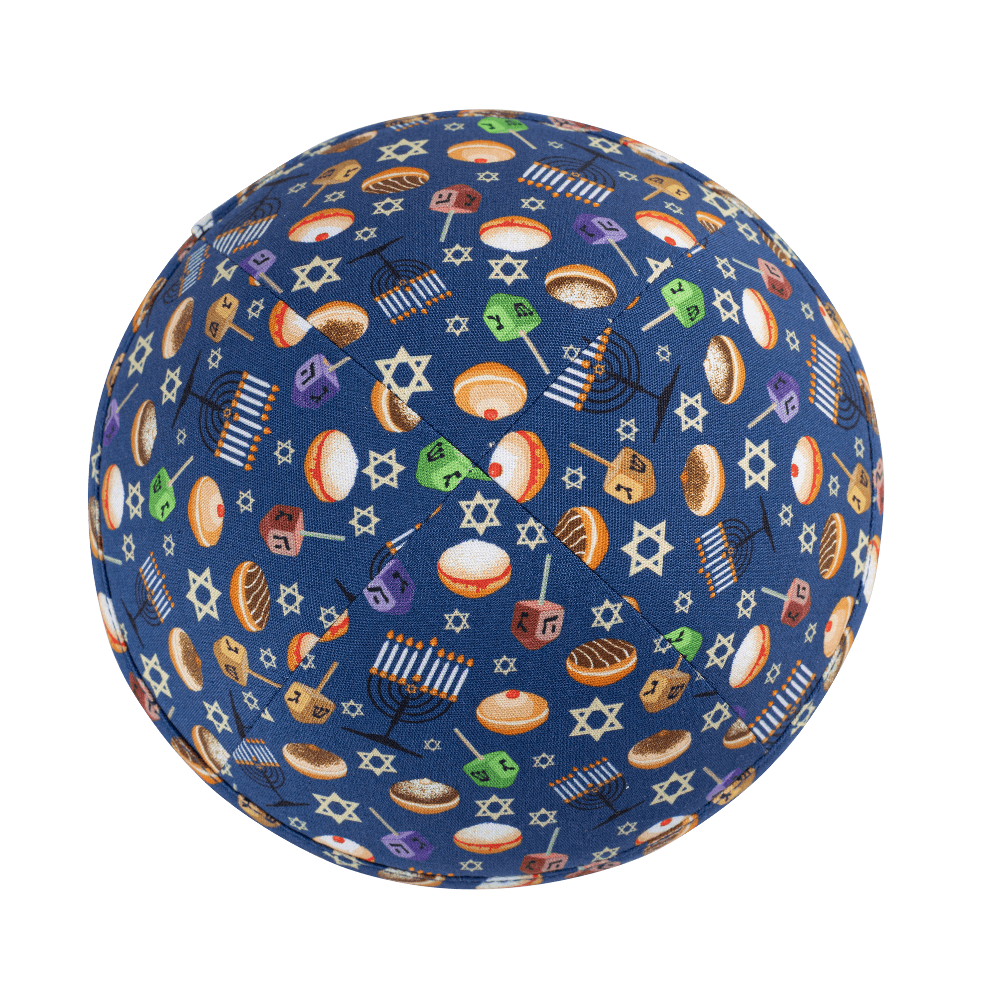 IKIPPAH HAPPY CHANUKAH - NAVY YARMULKE