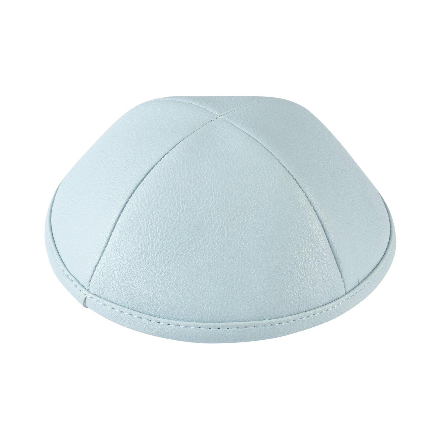 IKIPPAH LIGHT BLUE LEATHER YARMULKE