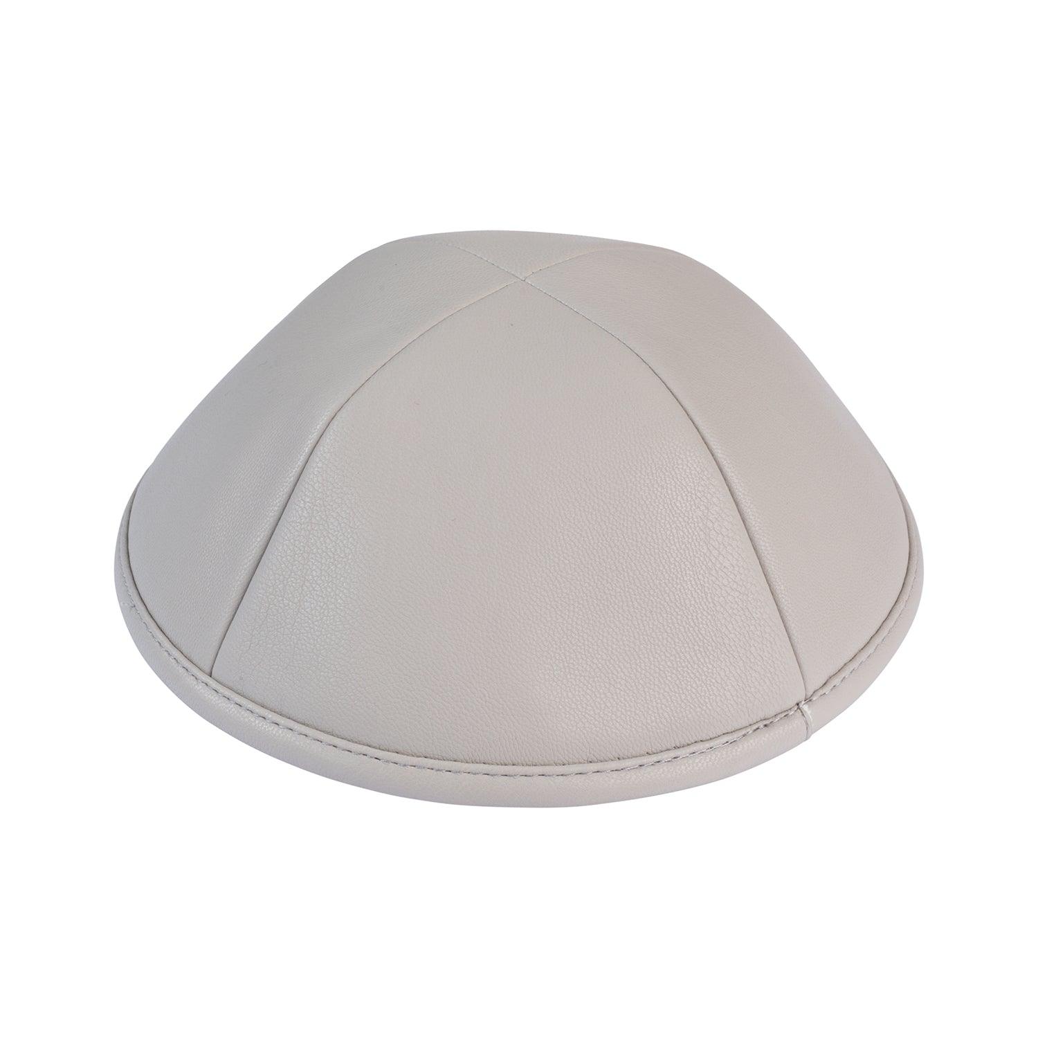 IKIPPAH LIGHT GRAY LEATHER YARMULKE