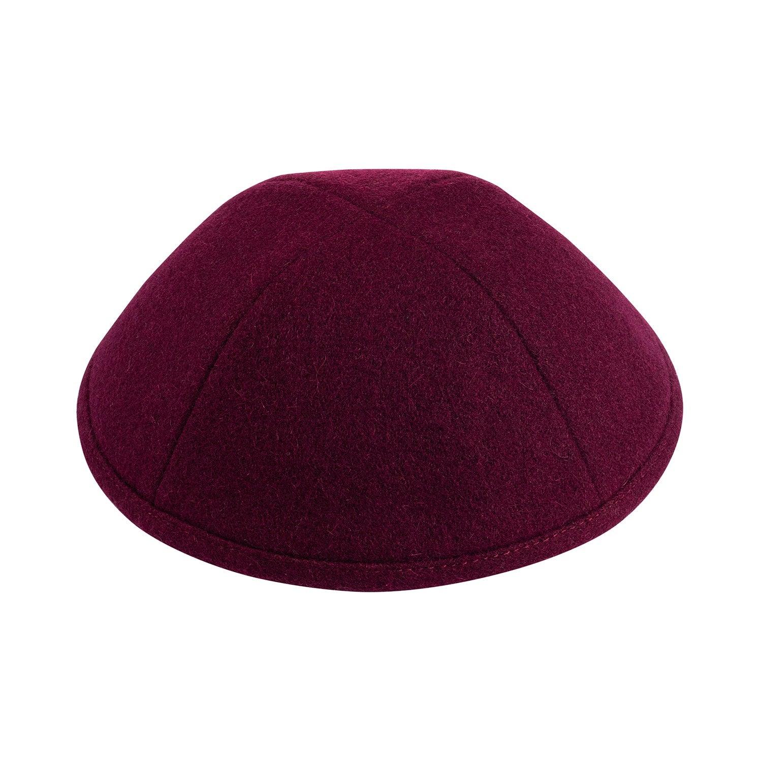 IKIPPAH MAROON WOOL YARMULKE