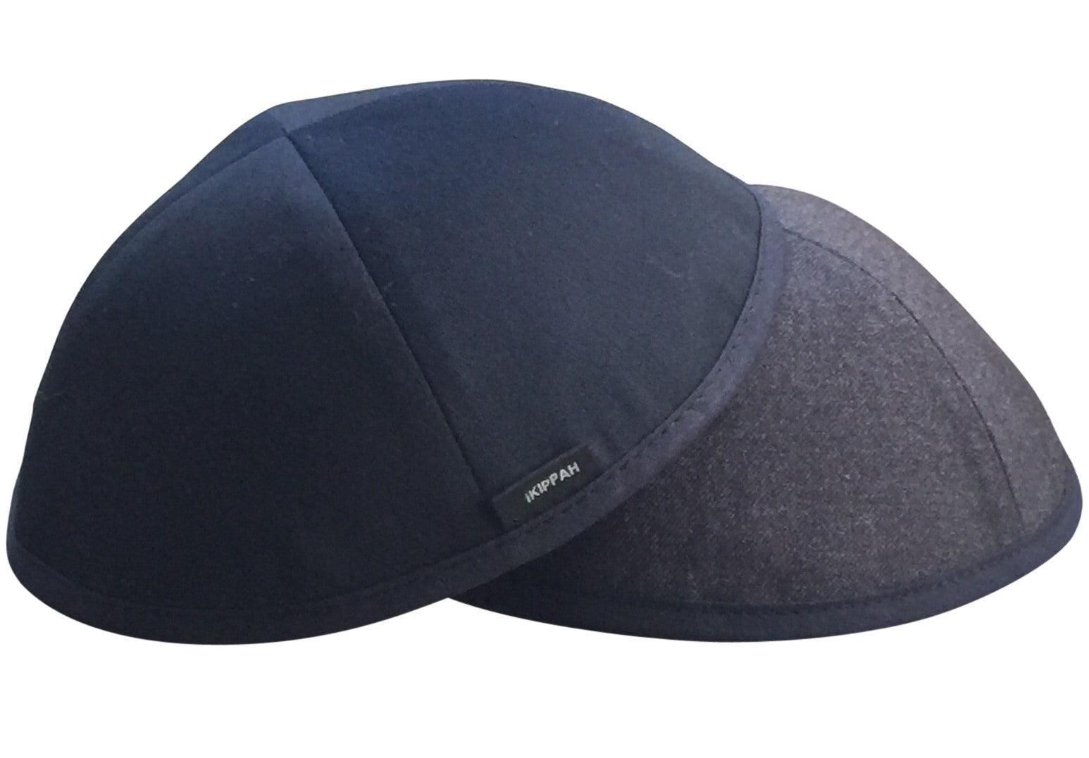 Two stylish navy & grey reversible high quality iKippahs.