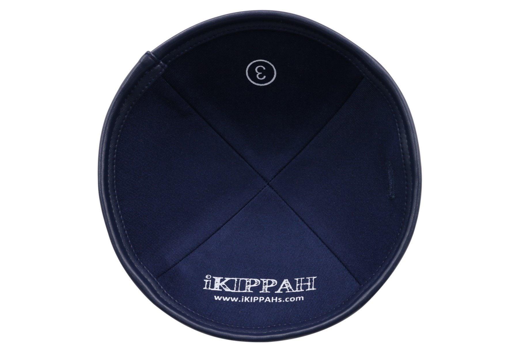 IKIPPAH NAVY LEATHER YARMULKE