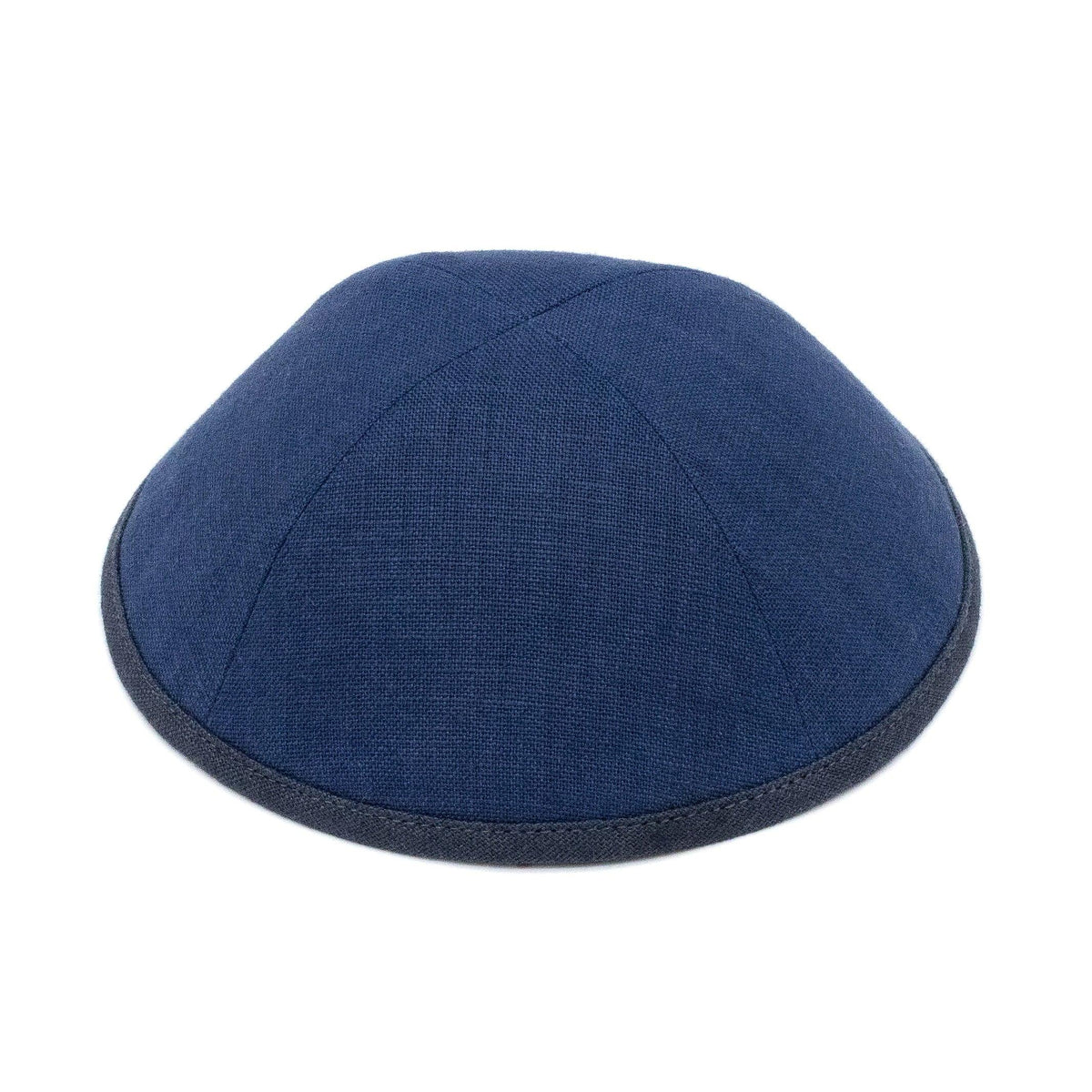 IKIPPAH NAVY LINEN W/ CHARCOAL RIM YARMULKE