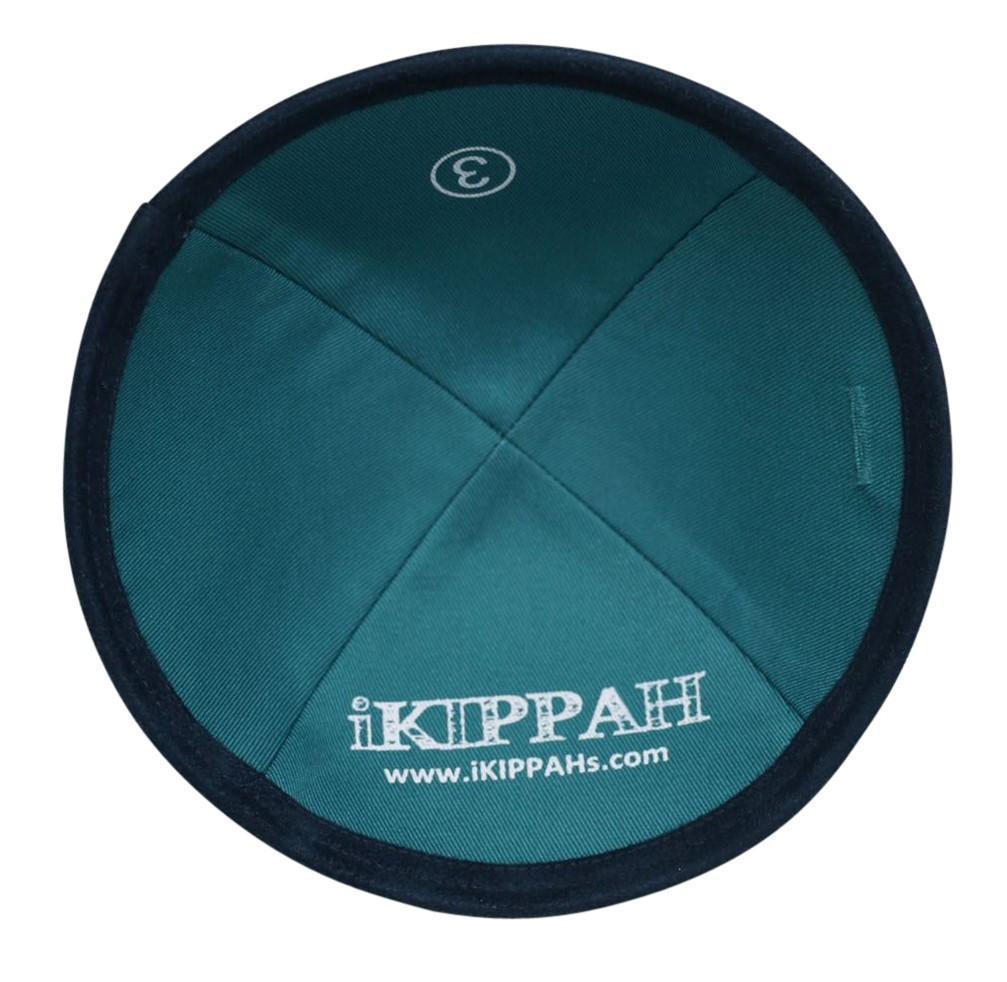 A stylish navy suede high quality iKippah seen inside and out.