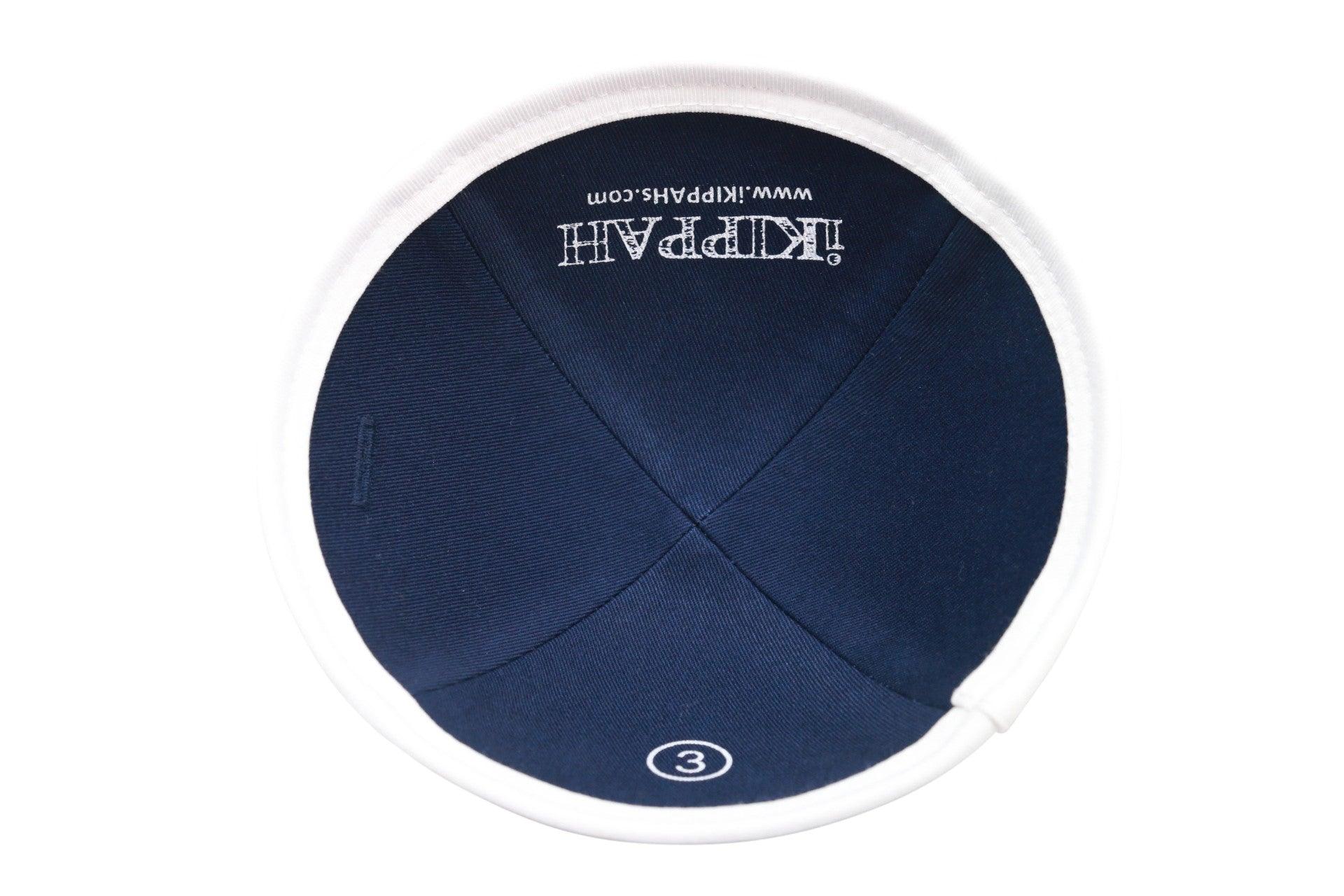 IKIPPAH NAVY SUITING W/ WHITE RIM YARMULKE