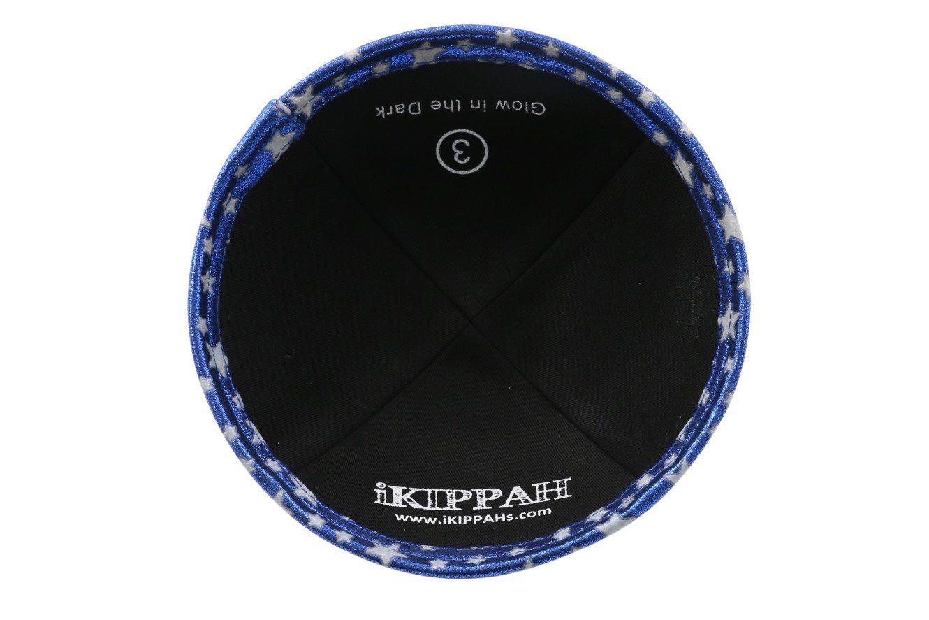 IKIPPAH ROYAL BLUE - GLOW IN THE DARK YARMULKE