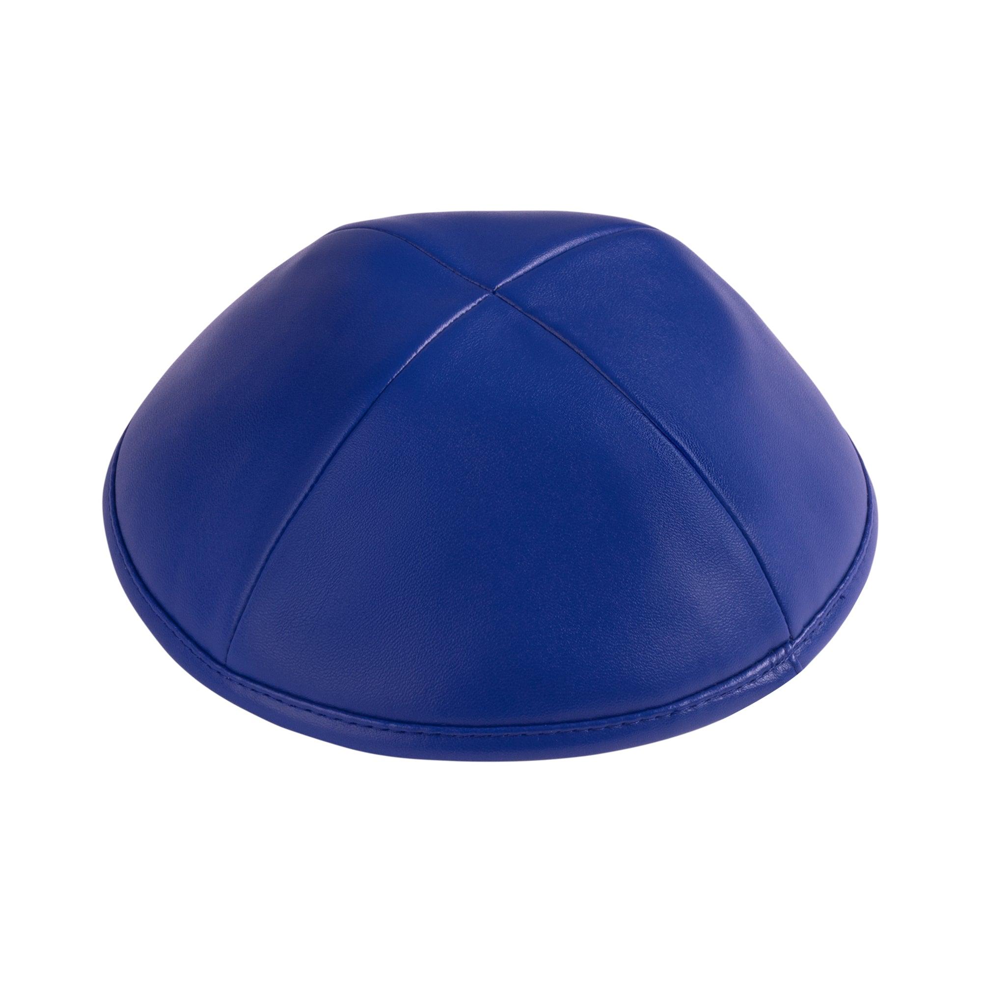 IKIPPAH ROYAL BLUE LEATHER YARMULKE