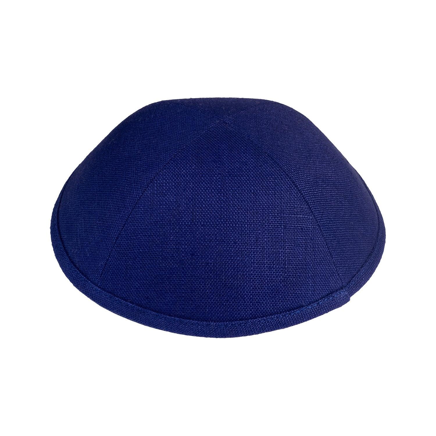 IKIPPAH ROYAL BLUE LINEN YARMULKE