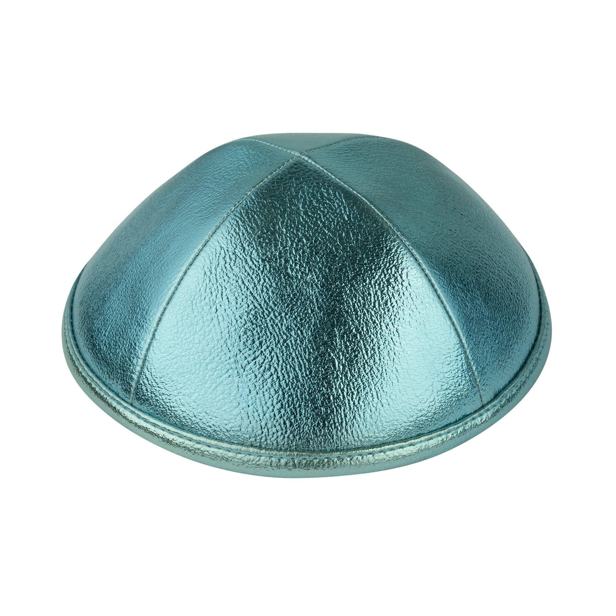 IKIPPAH SHINY METALLIC BLUE LEATHER YARMULKE