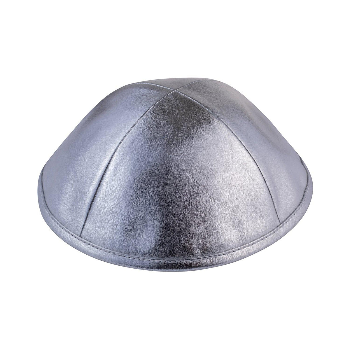 IKIPPAH SHINY SILVER LEATHER YARMULKE