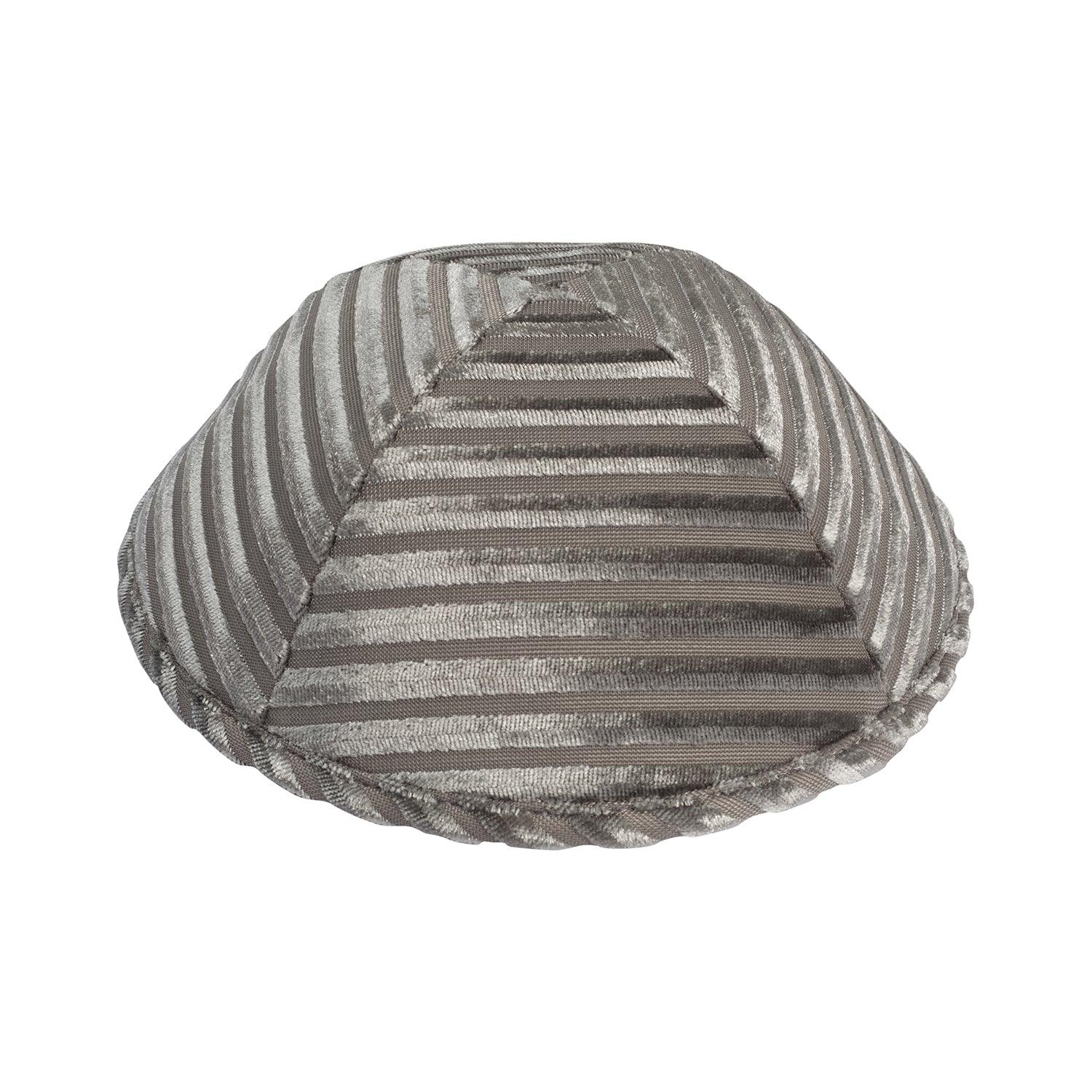 IKIPPAH STRIPED VELVET - SILVER YARMULKE