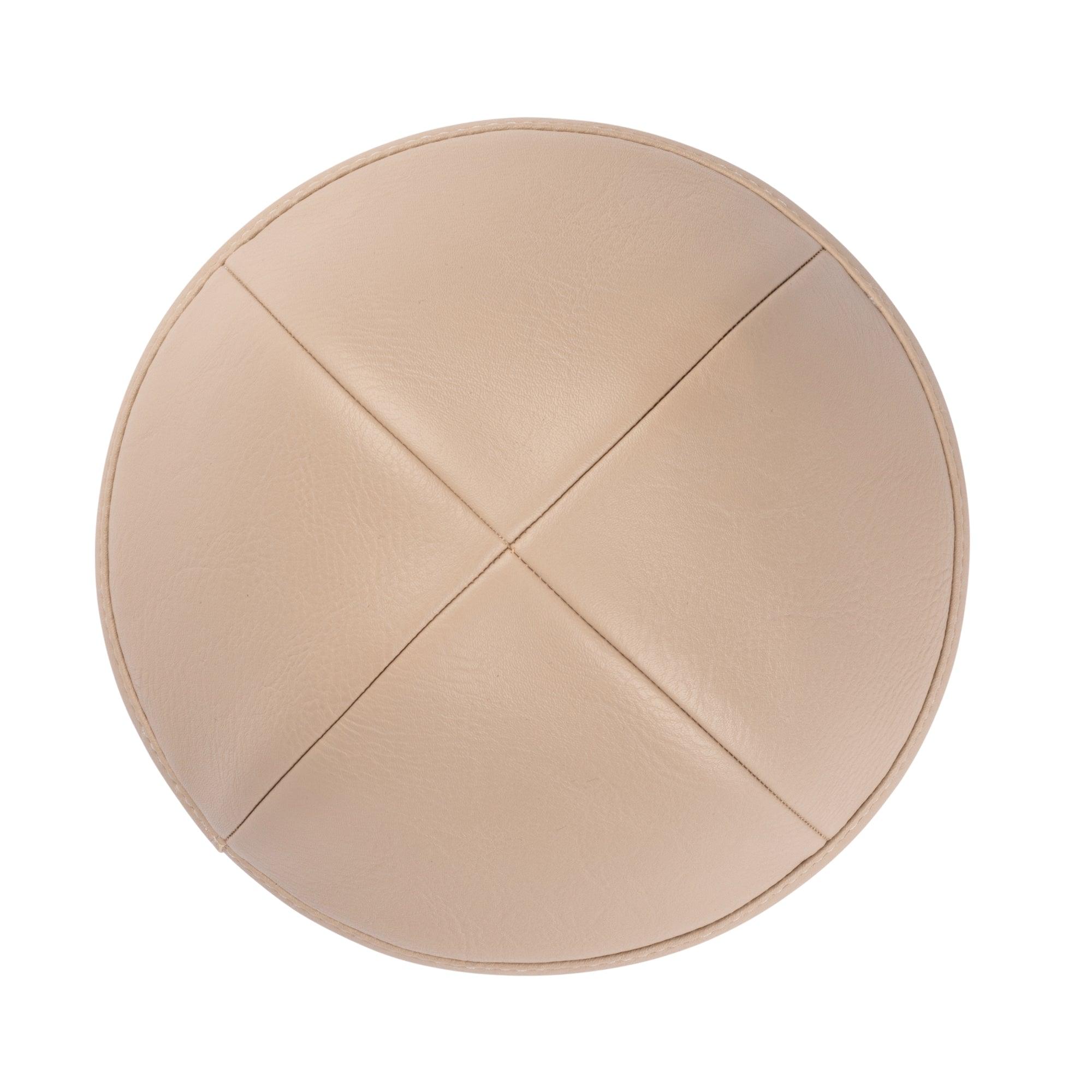 IKIPPAH TAUPE LEATHER YARMULKE