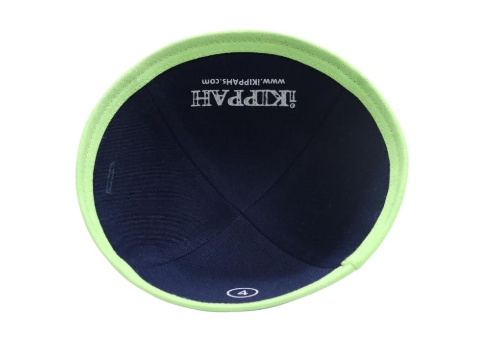 IKIPPAH TIE DYE DENIM W/ NEON GREEN RIM YARMULKE