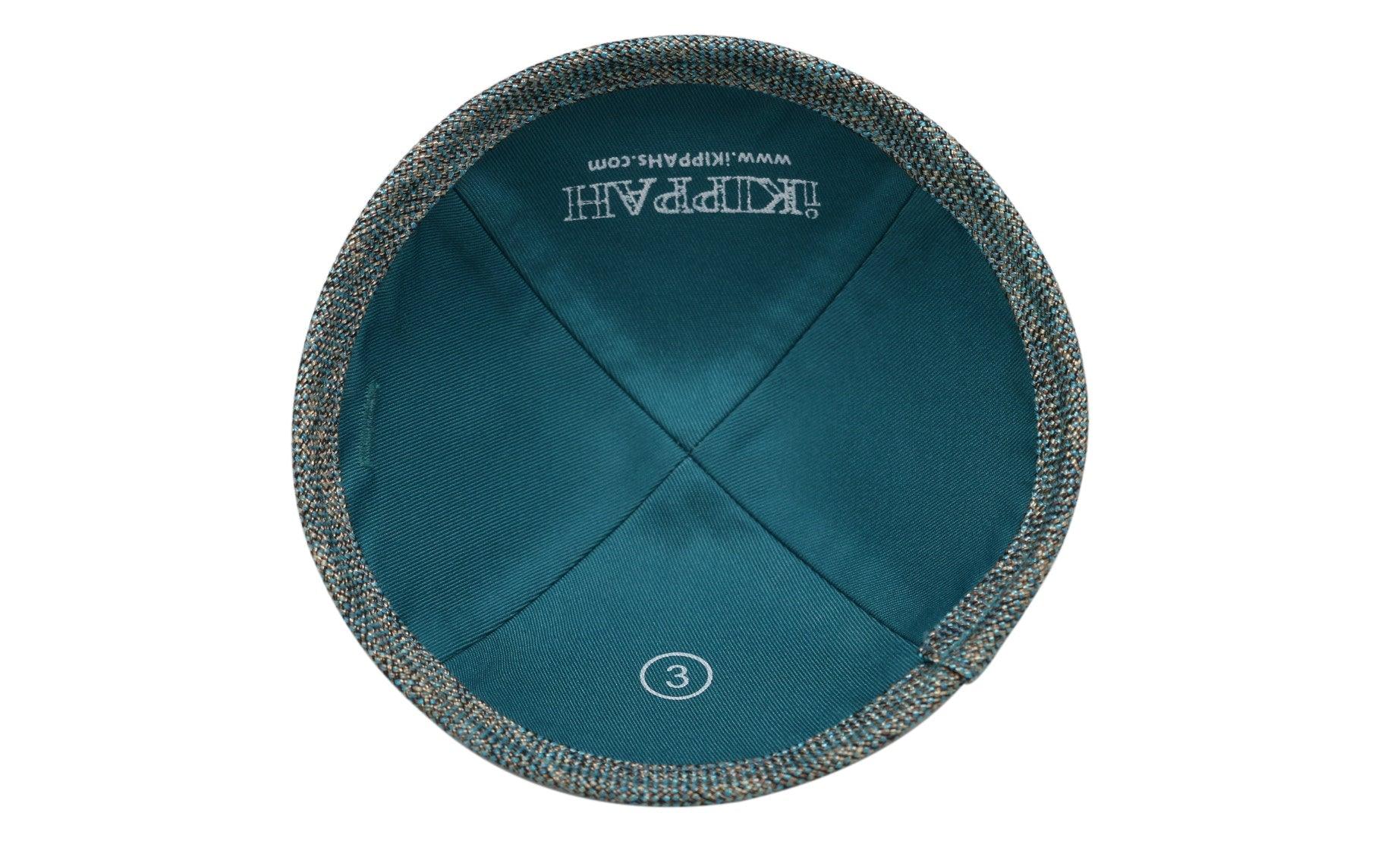 IKIPPAH TURQUOISE METALLIC YARMULKE