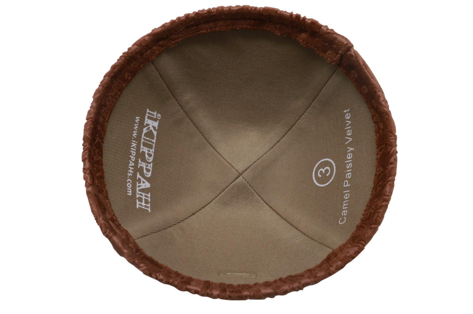 IKIPPAH VELVET PAISLEY - CAMEL YARMULKE