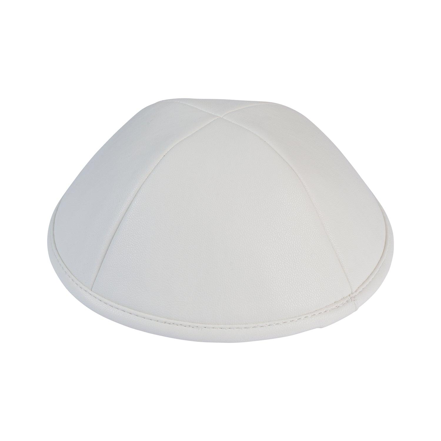 IKIPPAH WHITE LEATHER YARMULKE