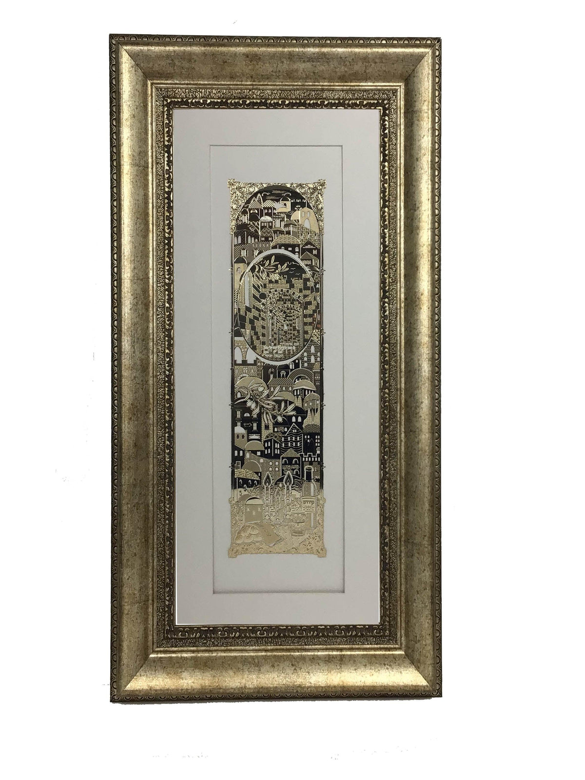 Im Eshkachech Gold Art  #54 Frame  #37 Size 18x32 White Background