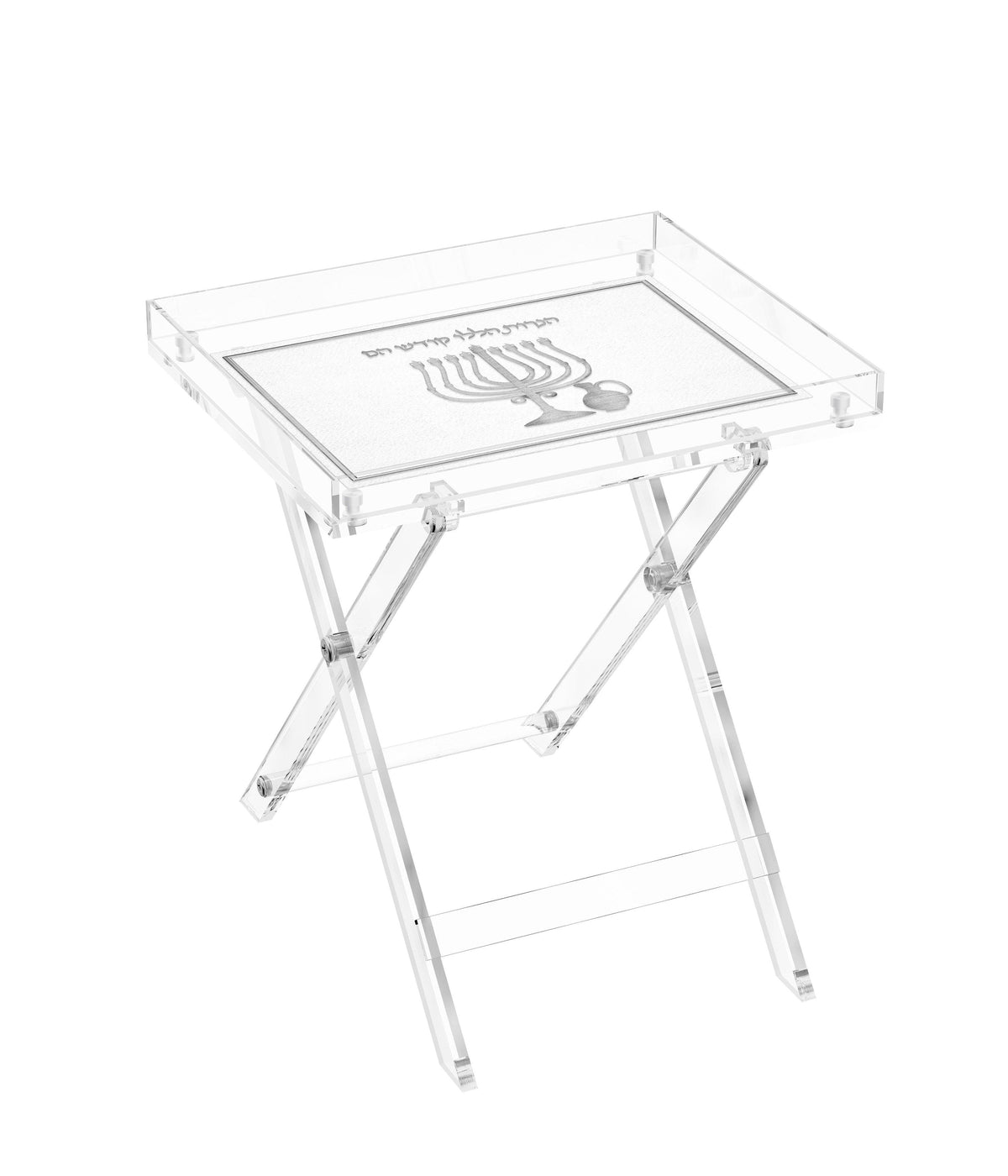 Leatherite Folding Table - Silver