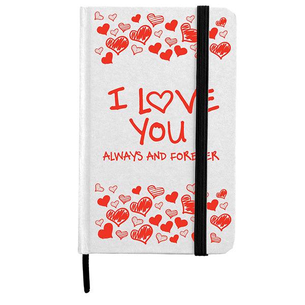 Lined Page Jotter with cardboard finish Quoting &quot;I LOVE YOU&quot;