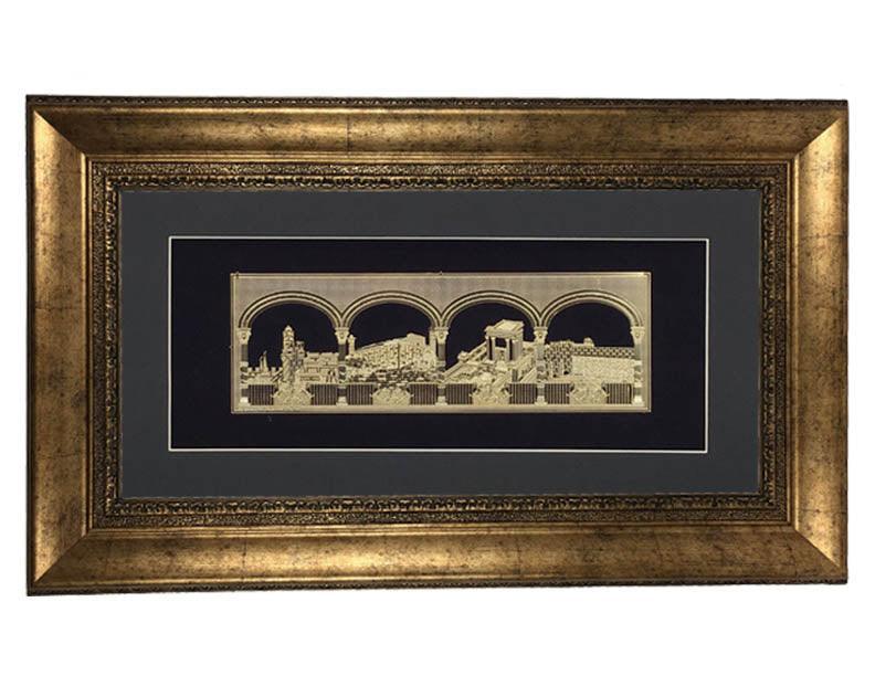 Mekomot Hakedoshim #92 Size 18x32 Frame #39, Black Background